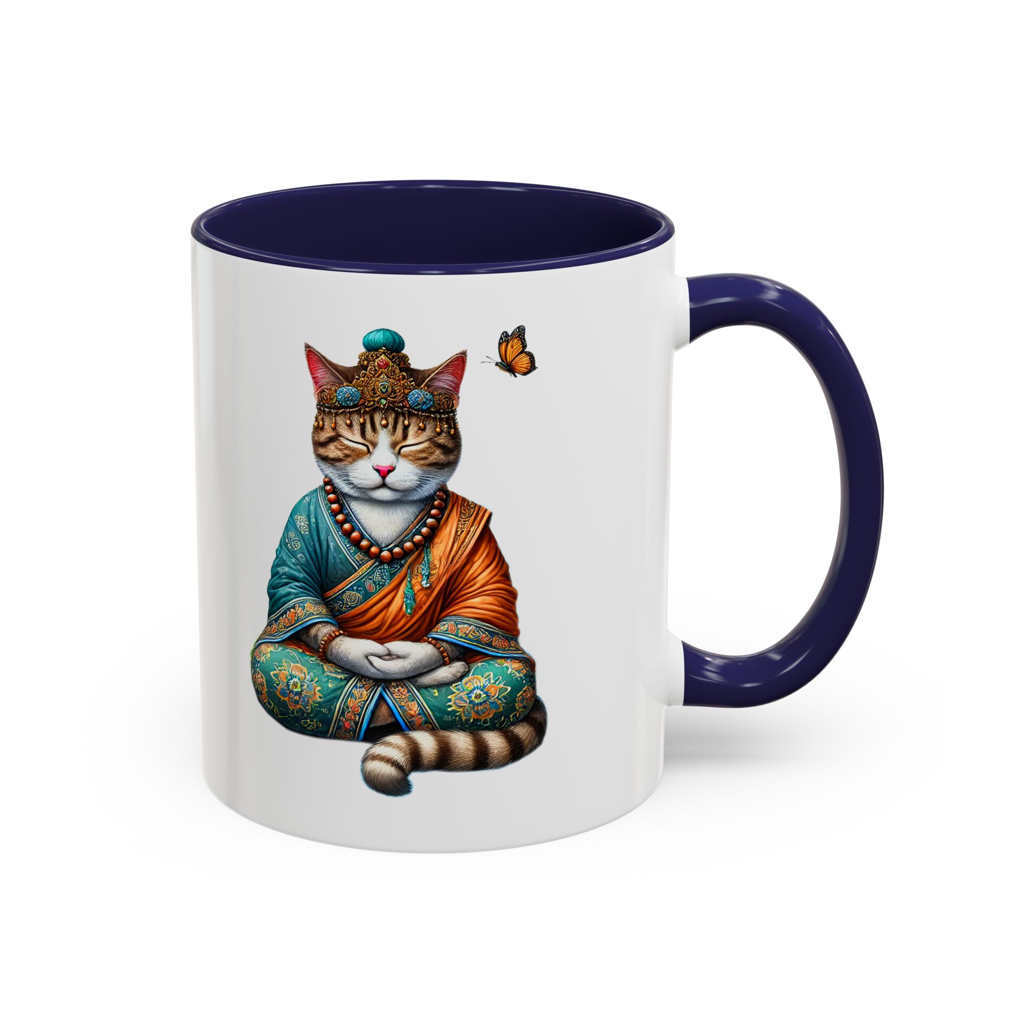 Coffee Mug meditation unique Mug cat lover tea cup yoga gift for her mindfulness accessory pet design – Image 9