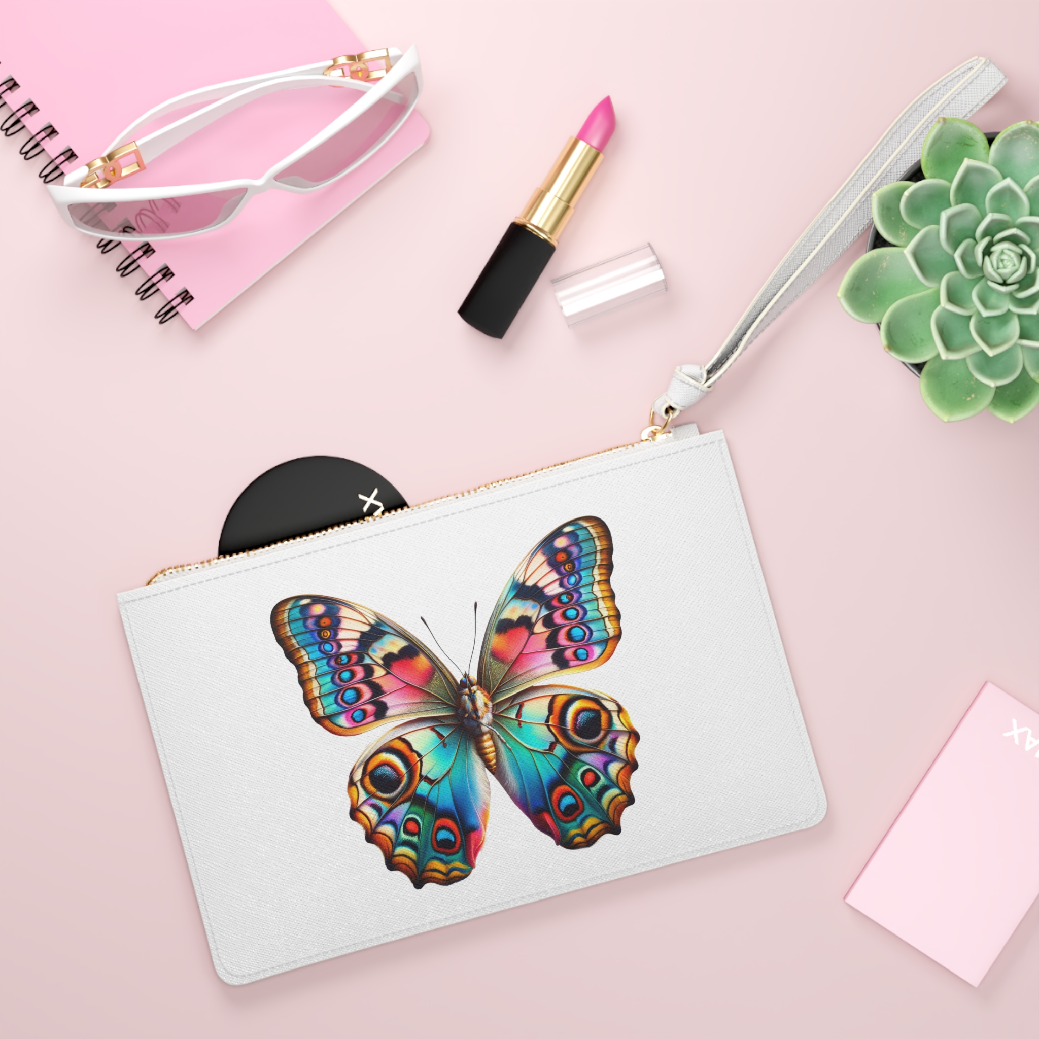 Butterfly Clutch bag nature evening bag cool purse gift for her nature butterfly premium purse - Imagen 2