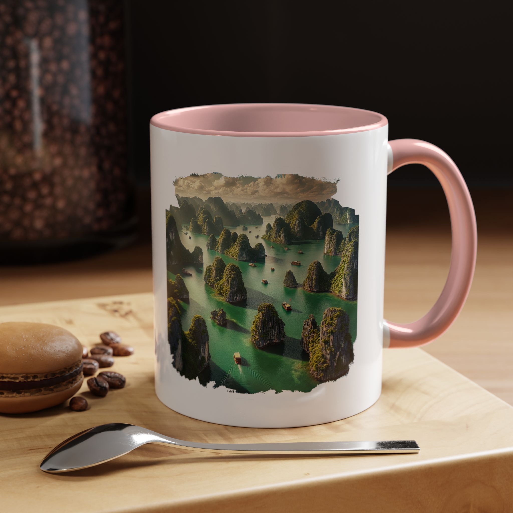Boho mug landscape vietnam boho office mug ha long bay print nature cool gift coffee lover tea accessory unique cup – Image 15