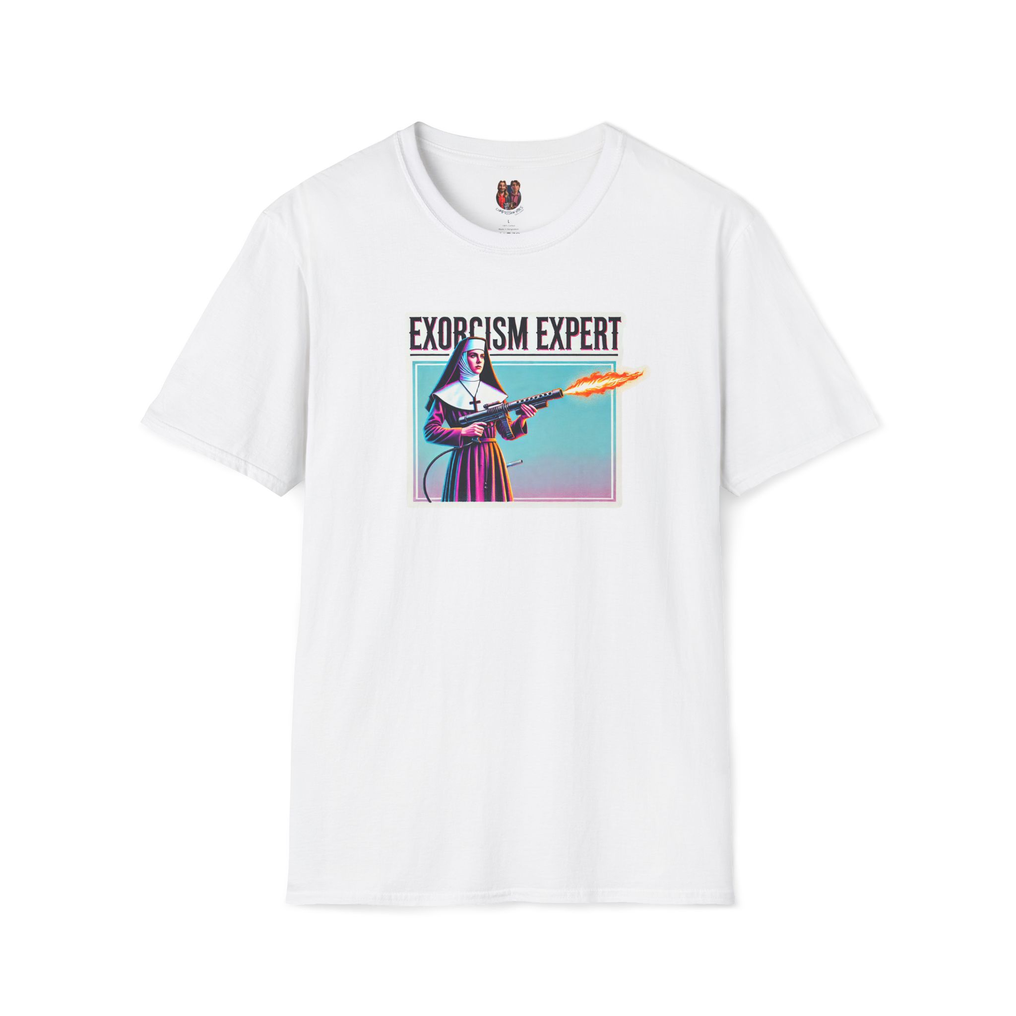 Funny Nun Exorcism tshirt - Ironic Catholic Graphic - Humorous Vintage Faith Tee - Image 4