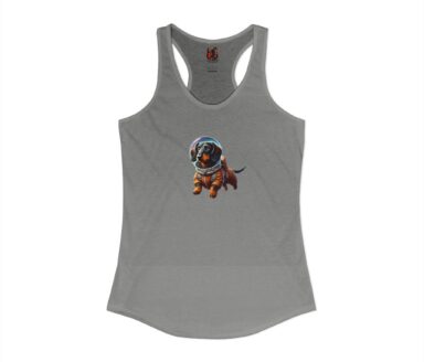 Gray Tank Top with Dog Astronaut Design