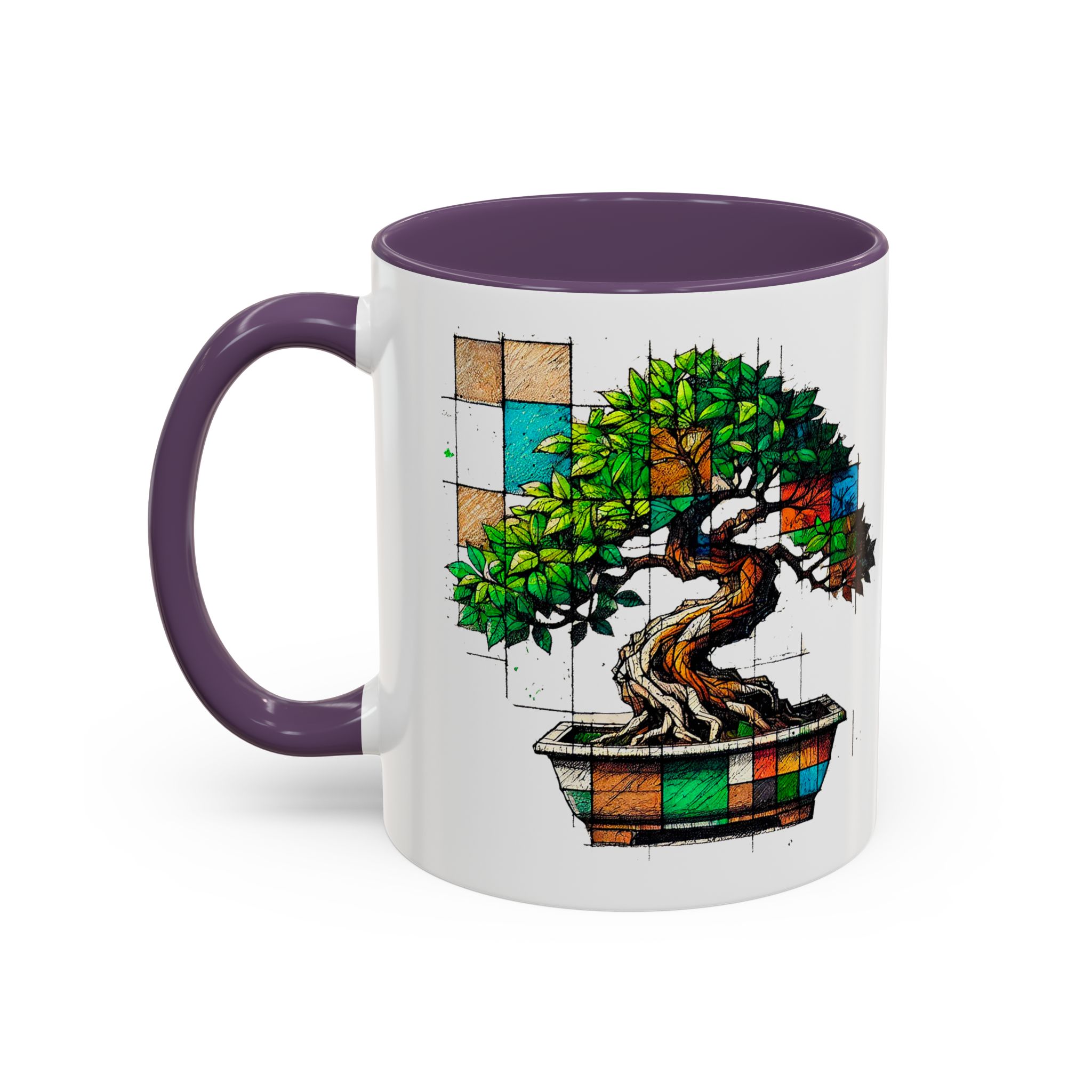 Bonsai mug zen nature style with original graphic pattern and cozy touch - Imagen 46