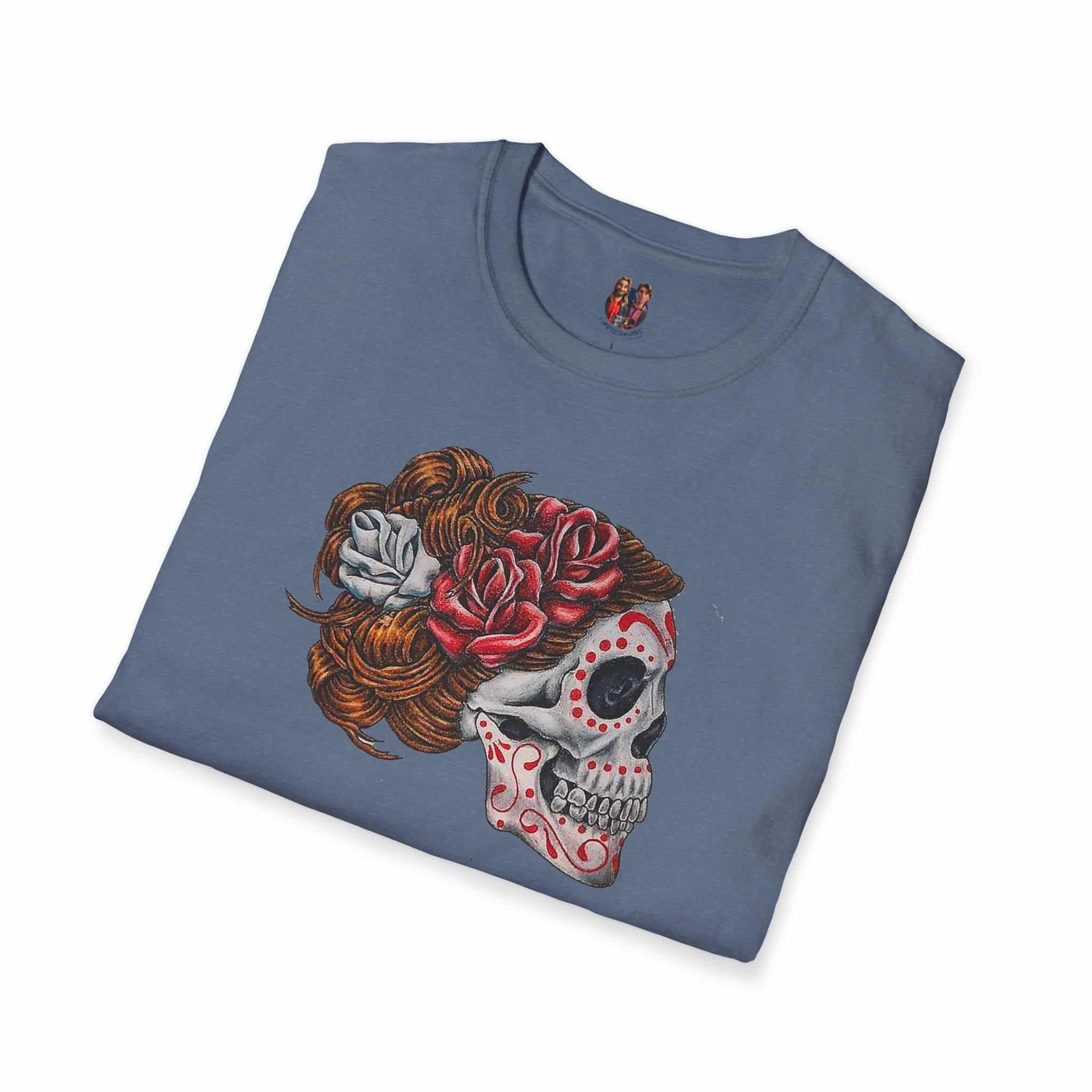 Surrealism Dia de los muertos tshirt unique Drawing by Celebrated Artist