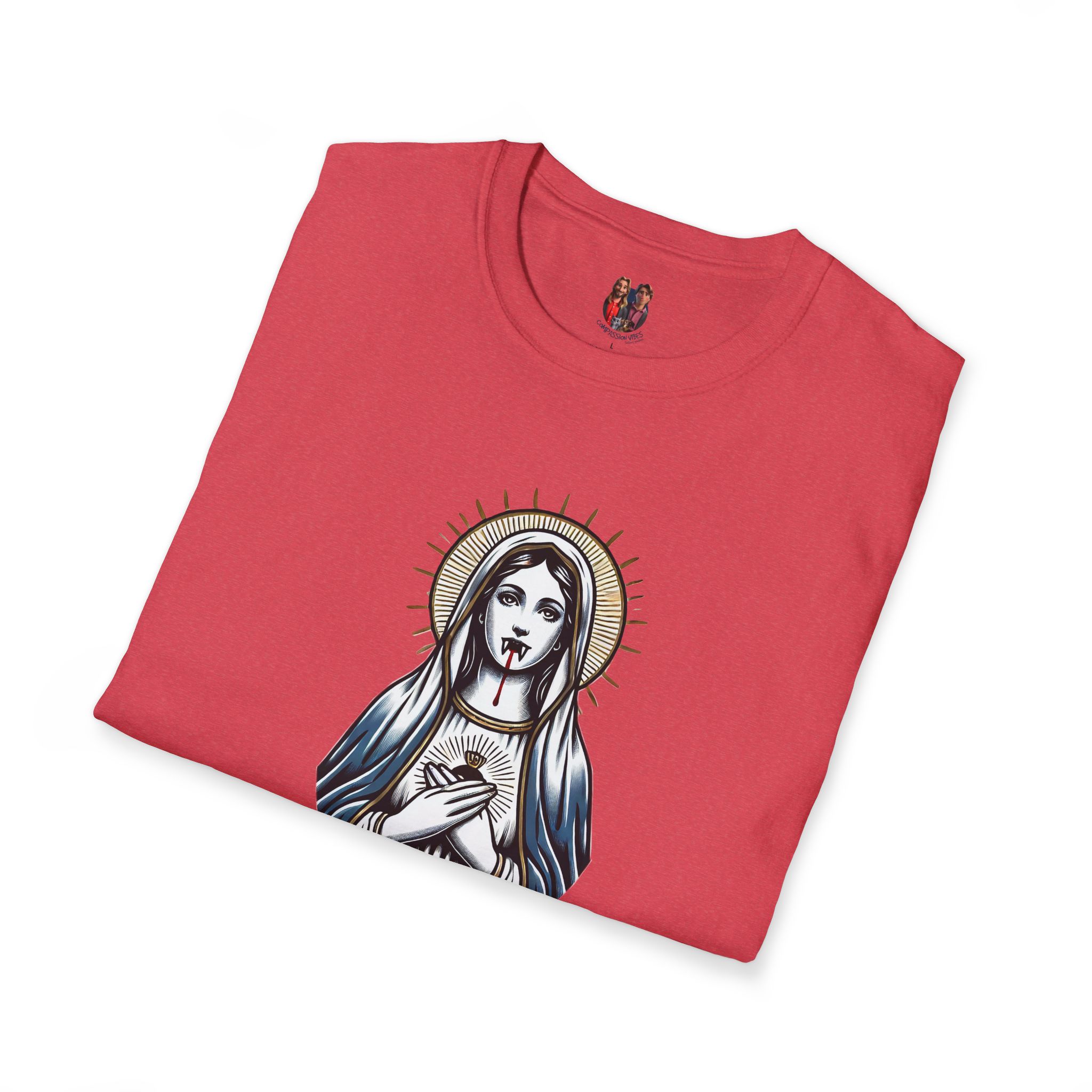 Ironic Tshirt vampire graphic tee virgin mary sarcastic clothing gift satirical print cool apparel comfy outfit comfort colors shirt - Image 35