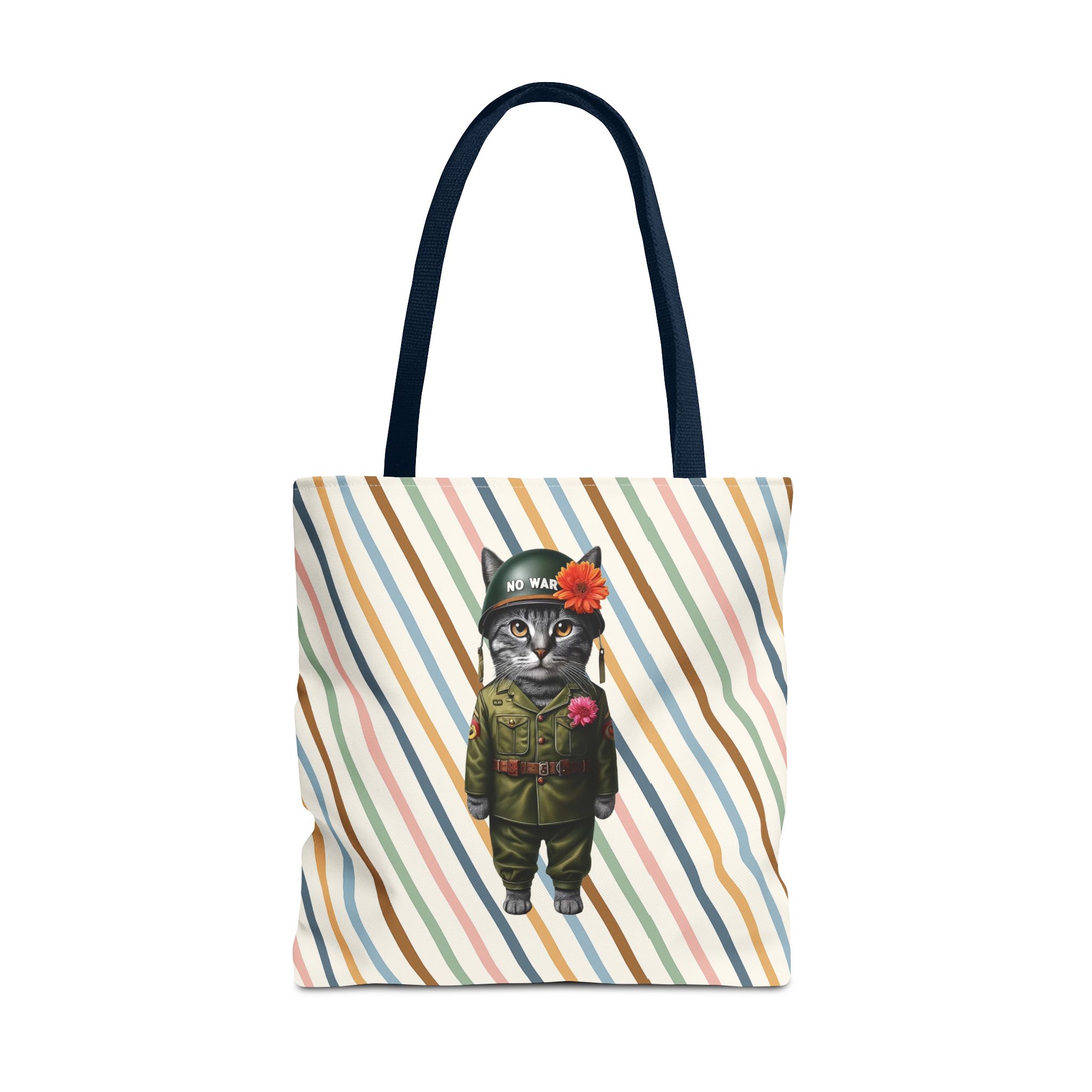 Funny Tote bag Cat Shoulder bag peace & love for peace pet lovers cute tote bag – Image 29