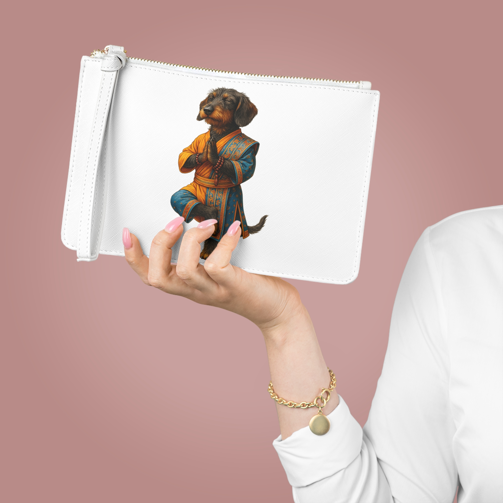 Dog Yoga Purse – Meditation Dog evening bag – Funny Dog clutch bag zen print