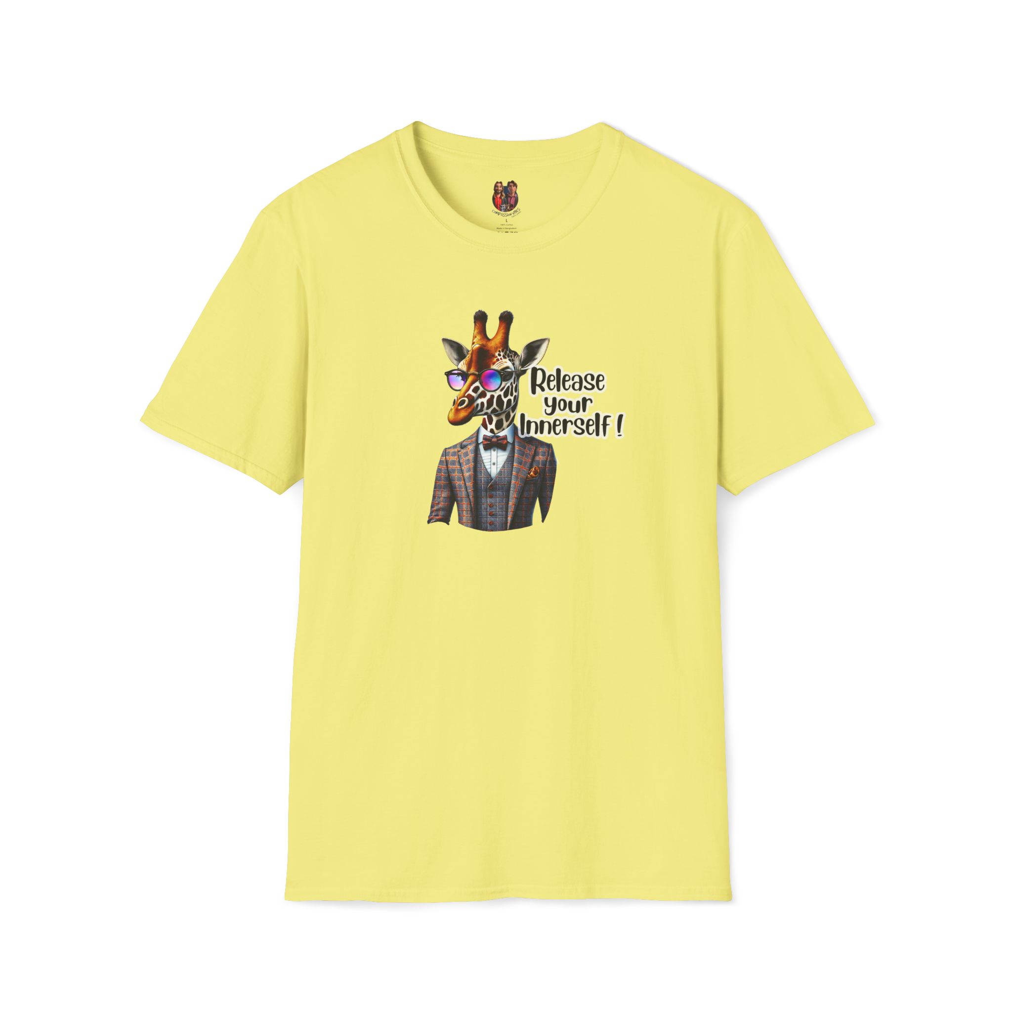 Cool Tshirt motivational graphic tee giraffe design cool retro clothing - Image 12