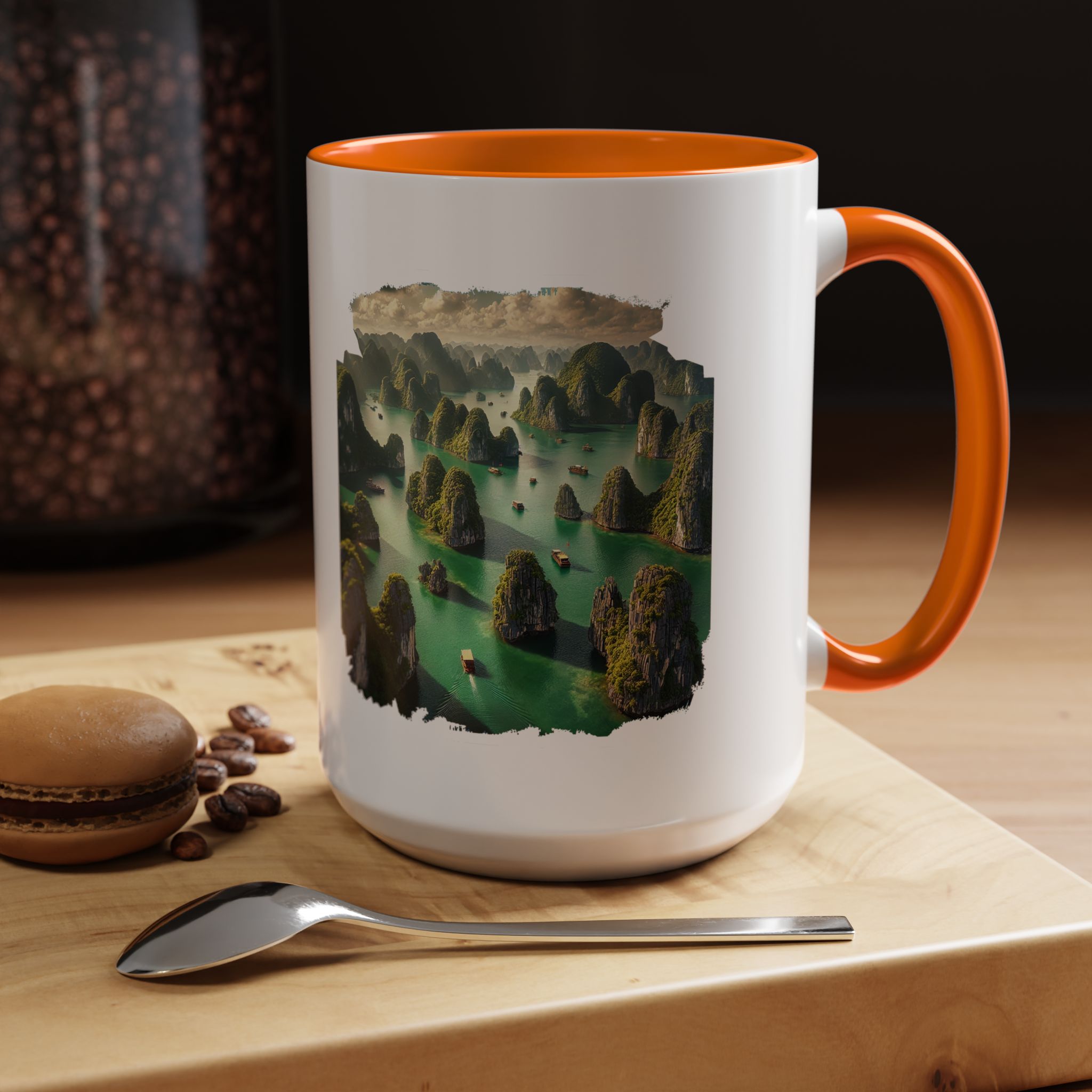 Boho mug landscape vietnam boho office mug ha long bay print nature cool gift coffee lover tea accessory unique cup – Image 55