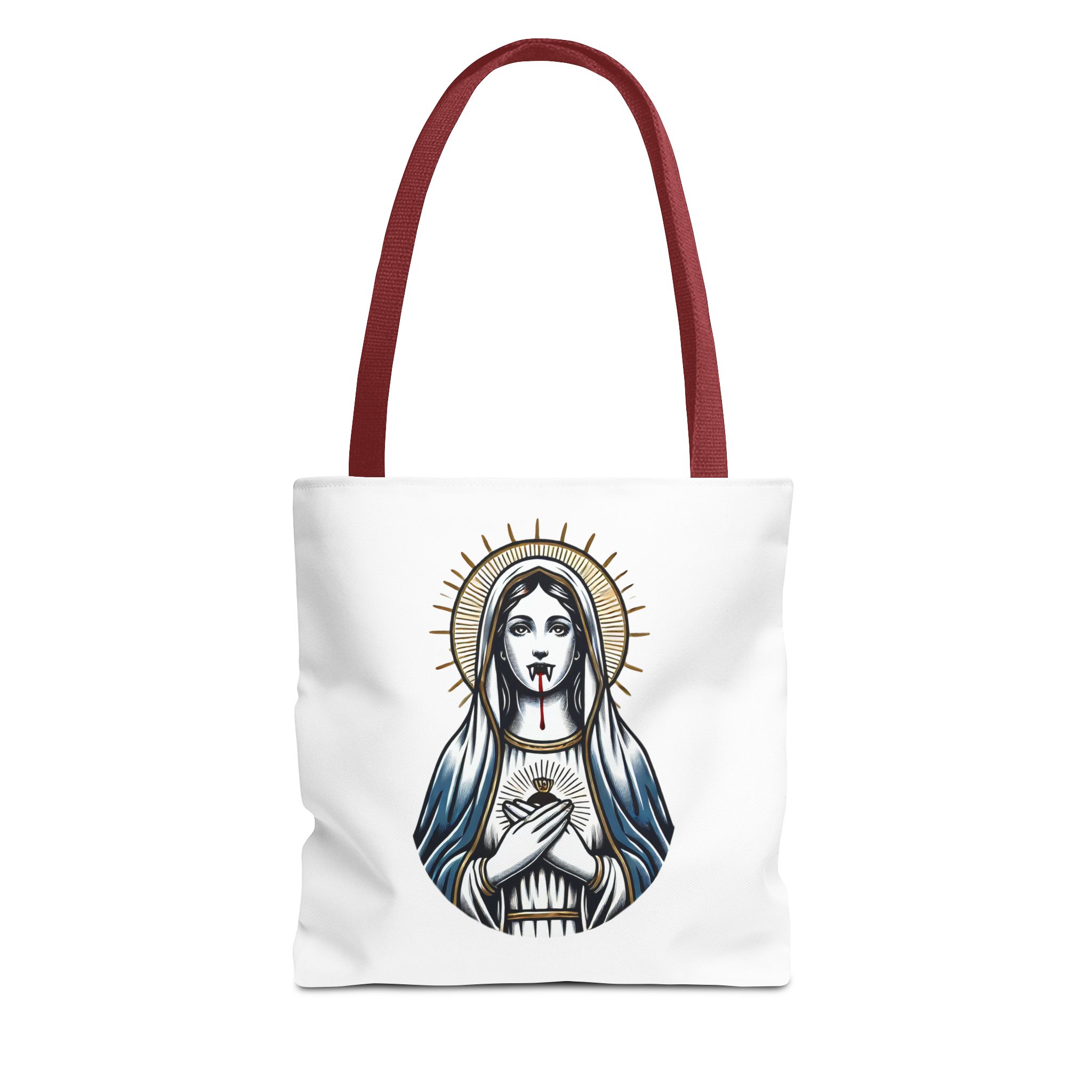 Ironic tote bag vampire Funny Bag virgin mary Canvas Tote bag religious sarcastic clothing gift satirical print cool Handbag purse bag – Image 7
