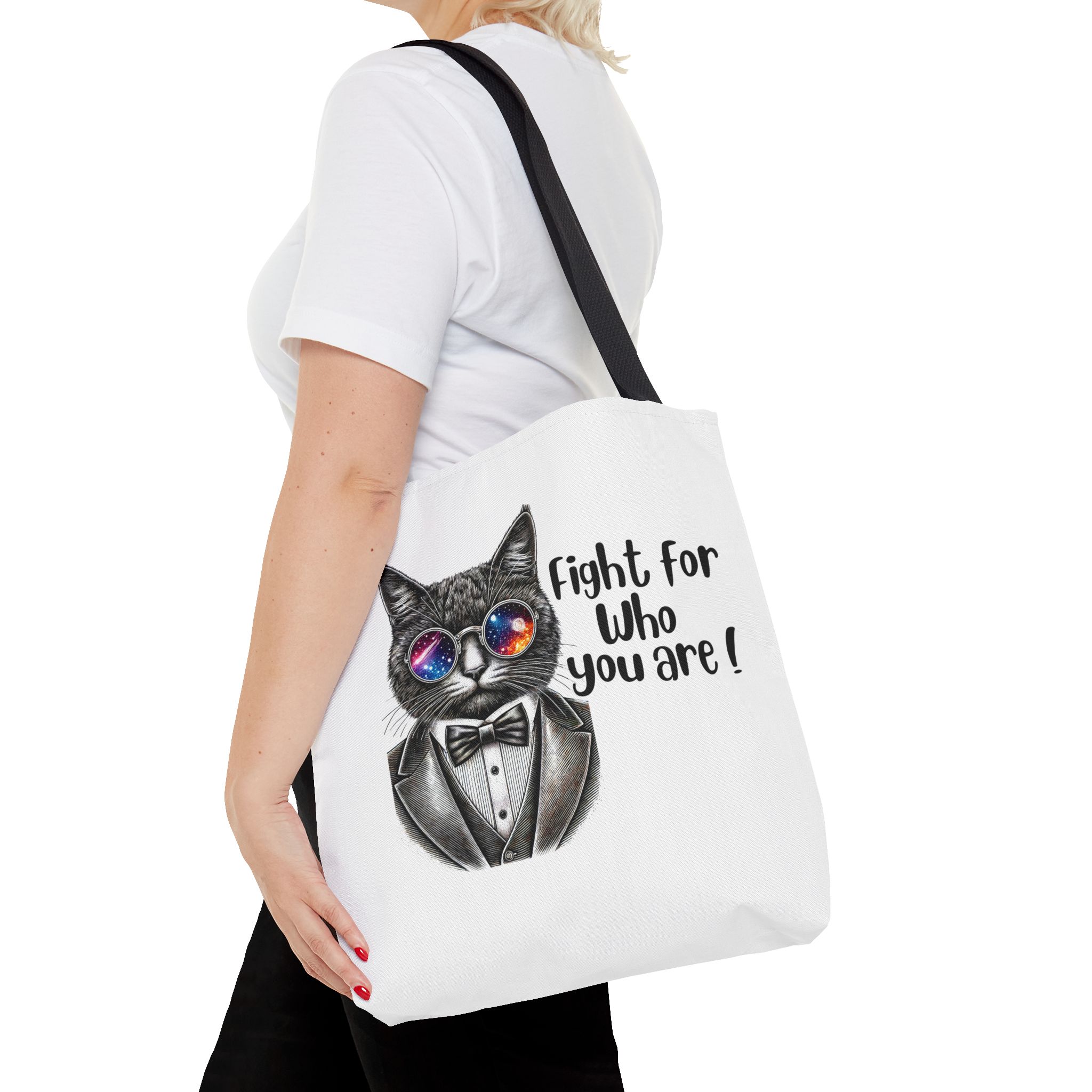 Motivation Tote bag – Cat tote bag – Boho Cat purse motivation print - Image 4
