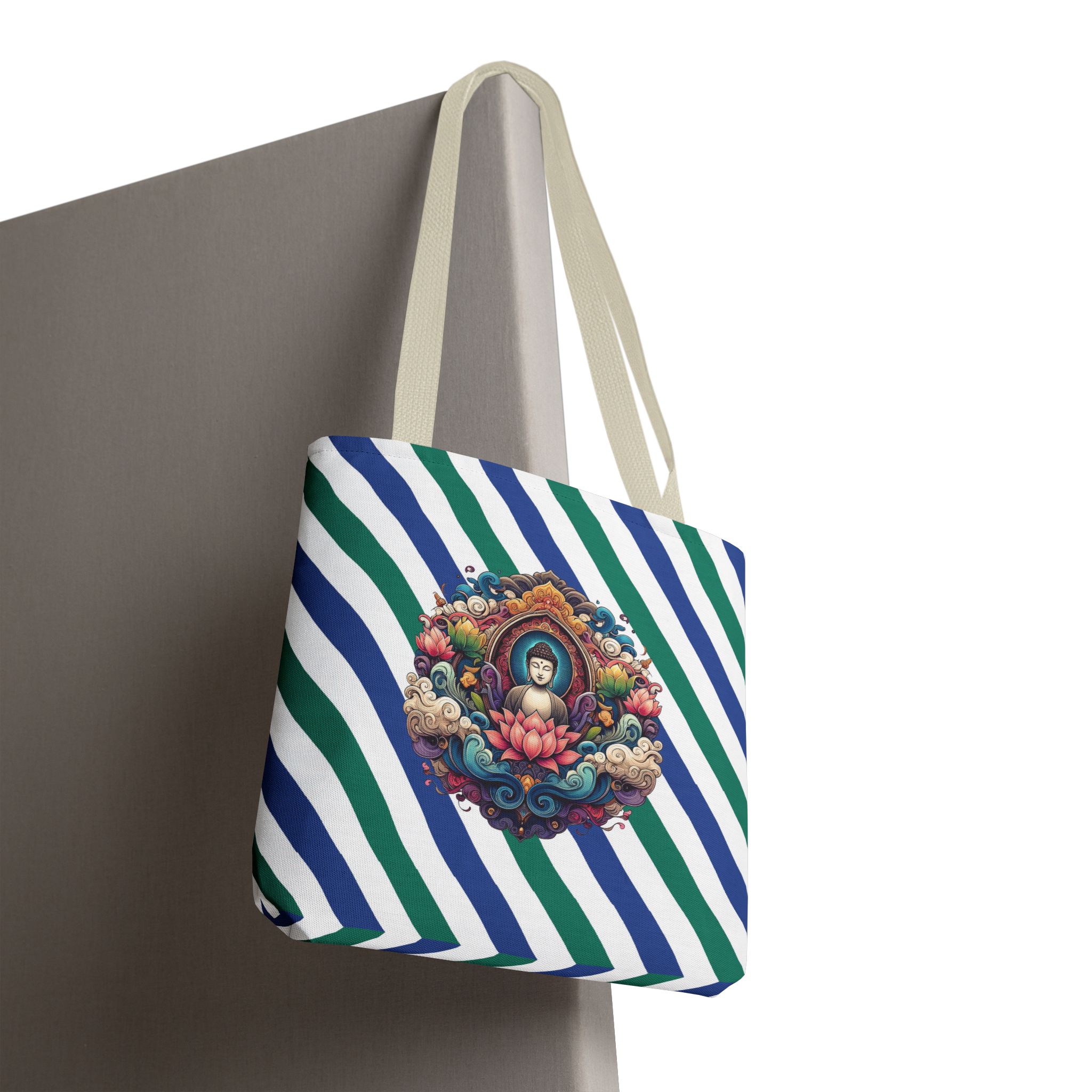 Yoga gift Canvas tote bag buddha shoulder bag meditation handbag vintage mindfulness handbag – Image 20