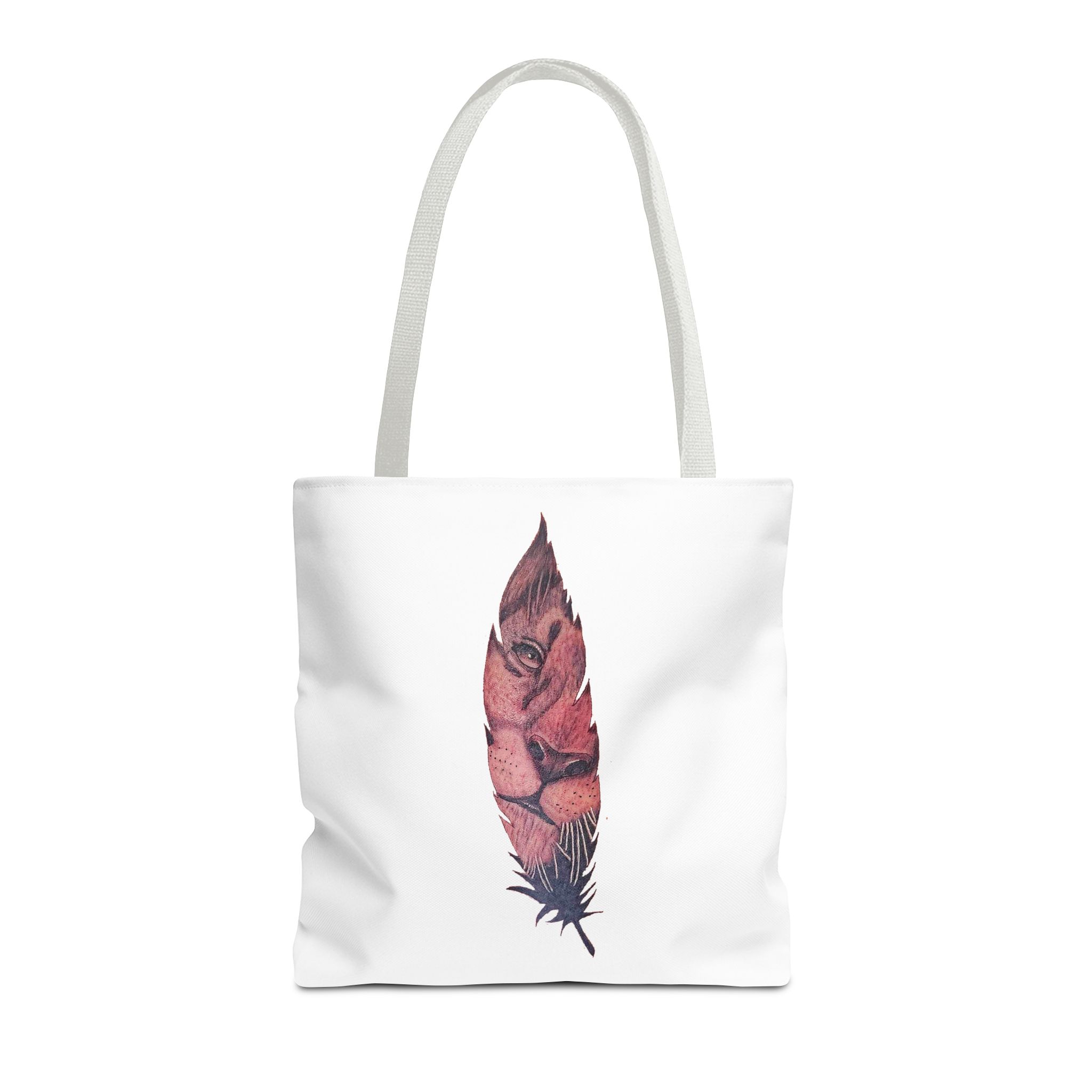 Canvas tote Surrealist Feather cute tote bag Art for the Bold Exclusive Dreamlike Drawing on Premium shoulder bag Lion – Image 15