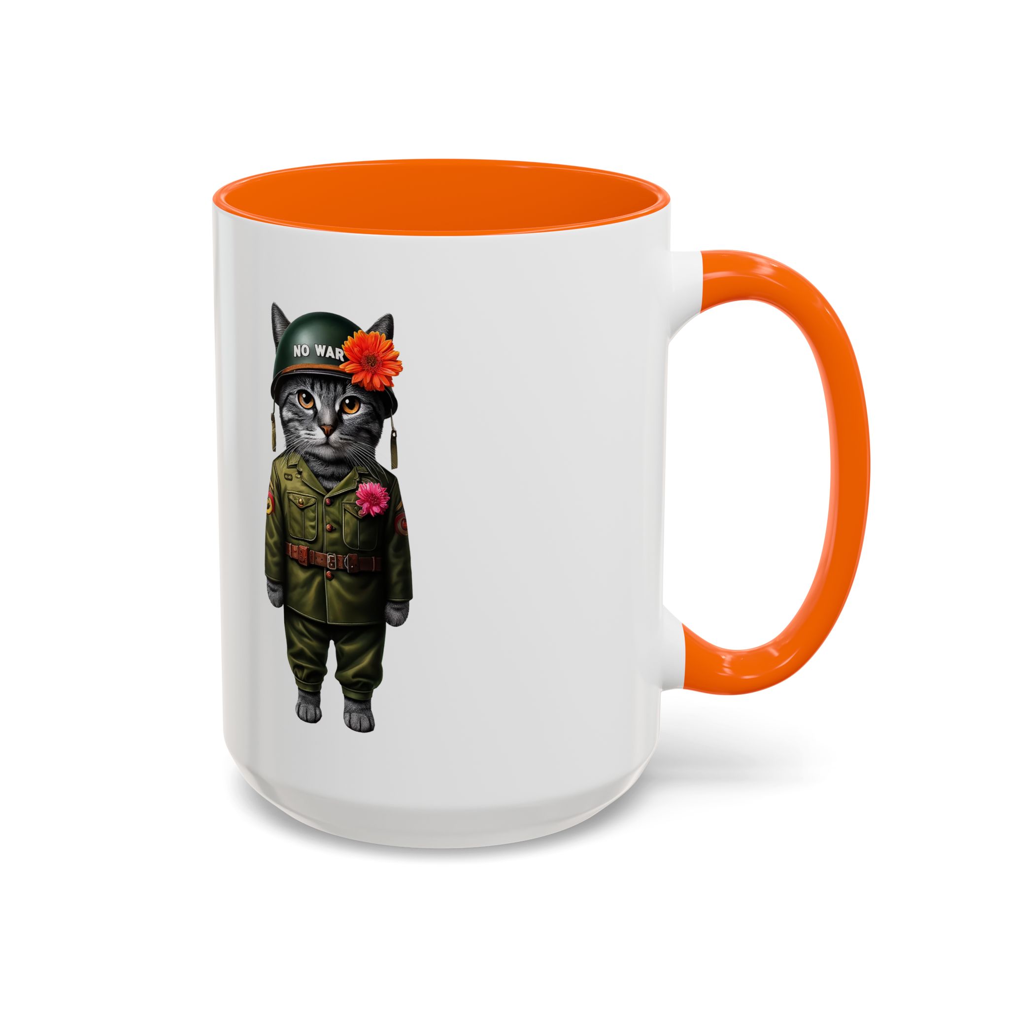 Coffee Mug Peace & Love funny cup tea cat lover office mug unique boho accessory pet gift for her kitten design - Image 53