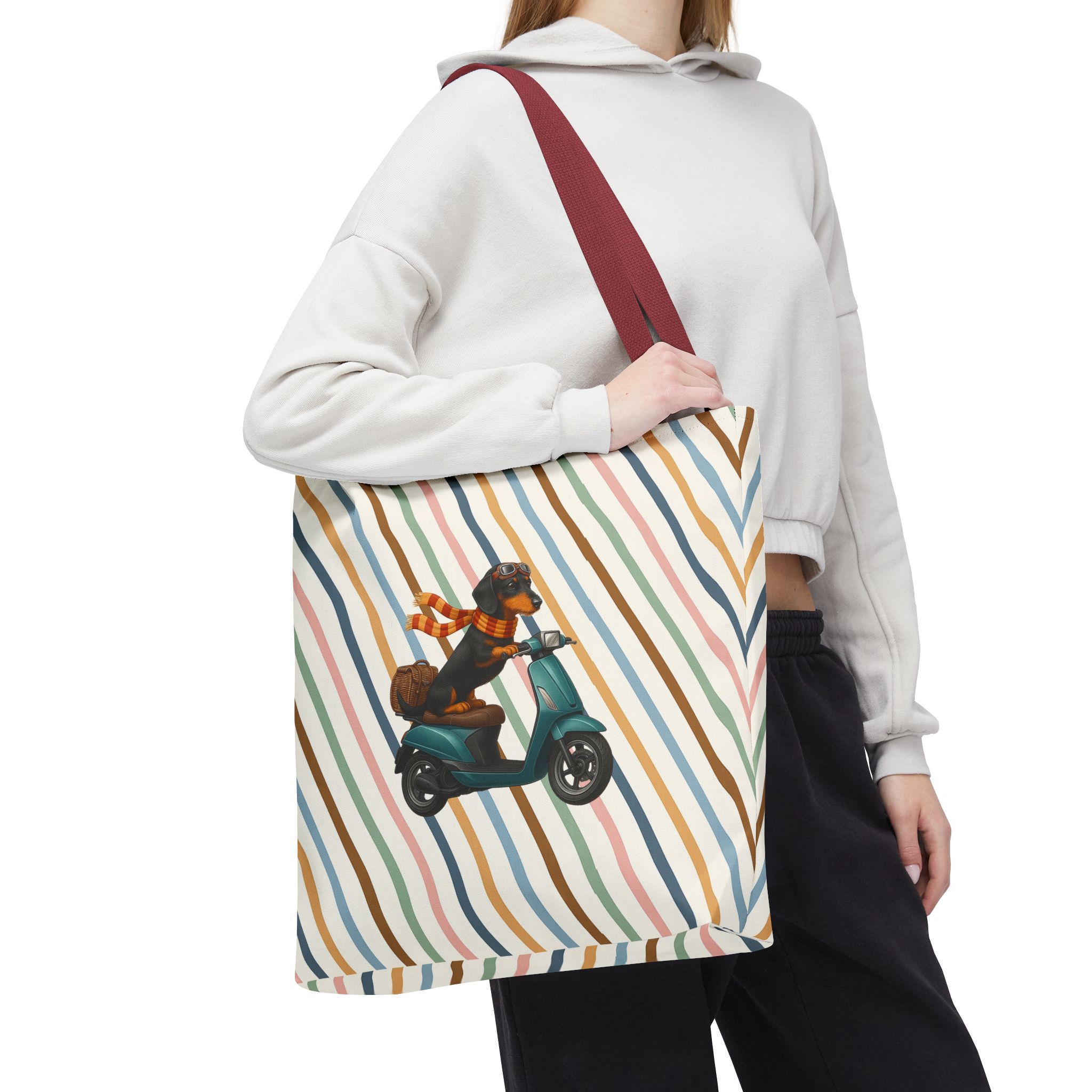 Dachshund canvas tote bag scooter funny shoulder bag dog cute tote bag cool gift for her pet lover purse puppy print cool handbag - Image 12