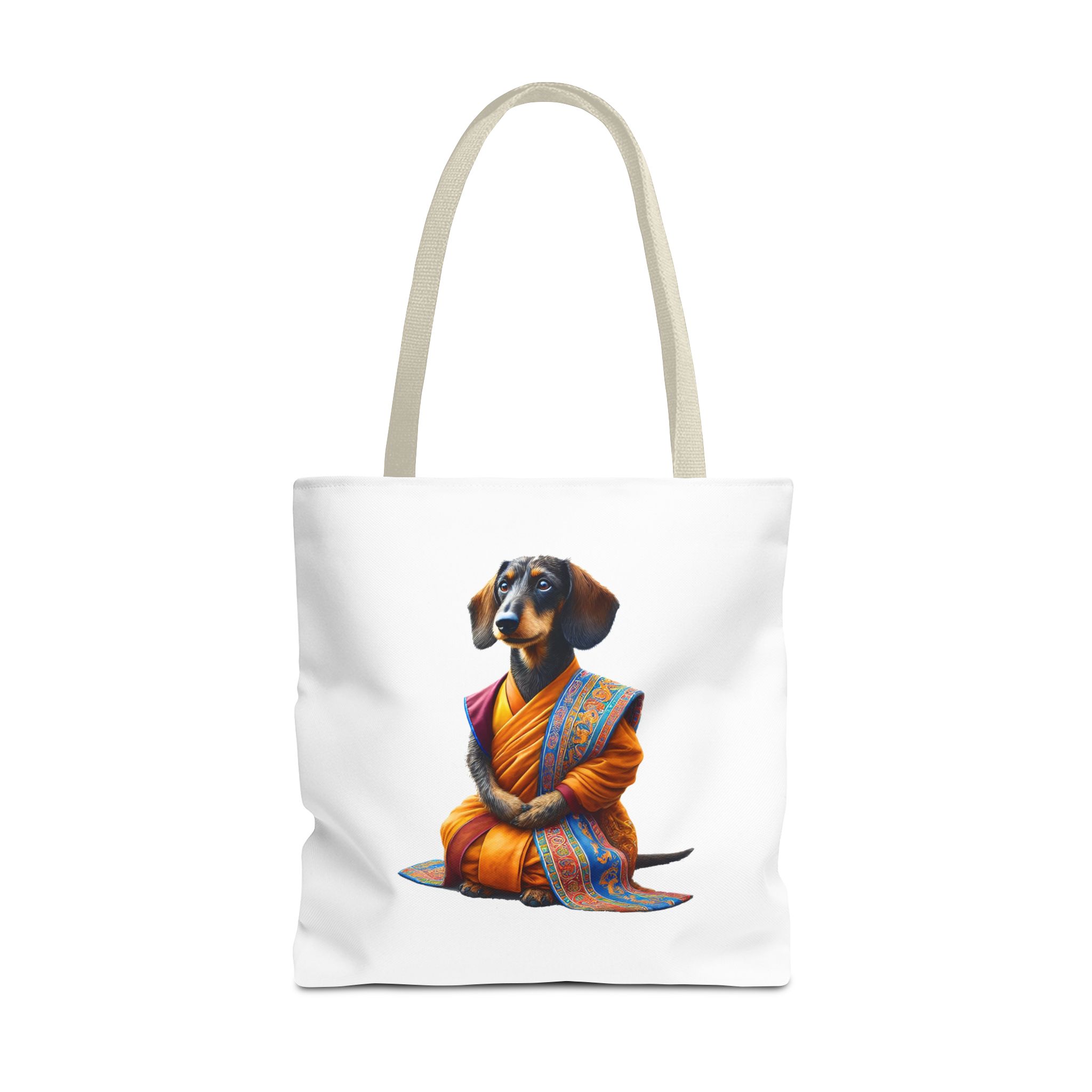Meditation canvas tote bag Dog cute tote bag mindfulness design Dog funny gift colourful shoulder bag puppy purse – Image 23