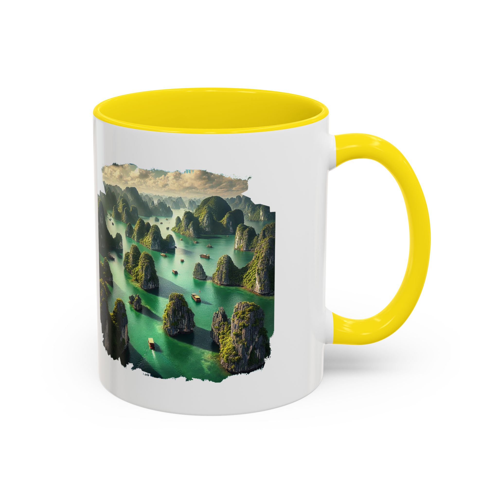Boho mug landscape vietnam boho office mug ha long bay print nature cool gift coffee lover tea accessory unique cup – Image 49