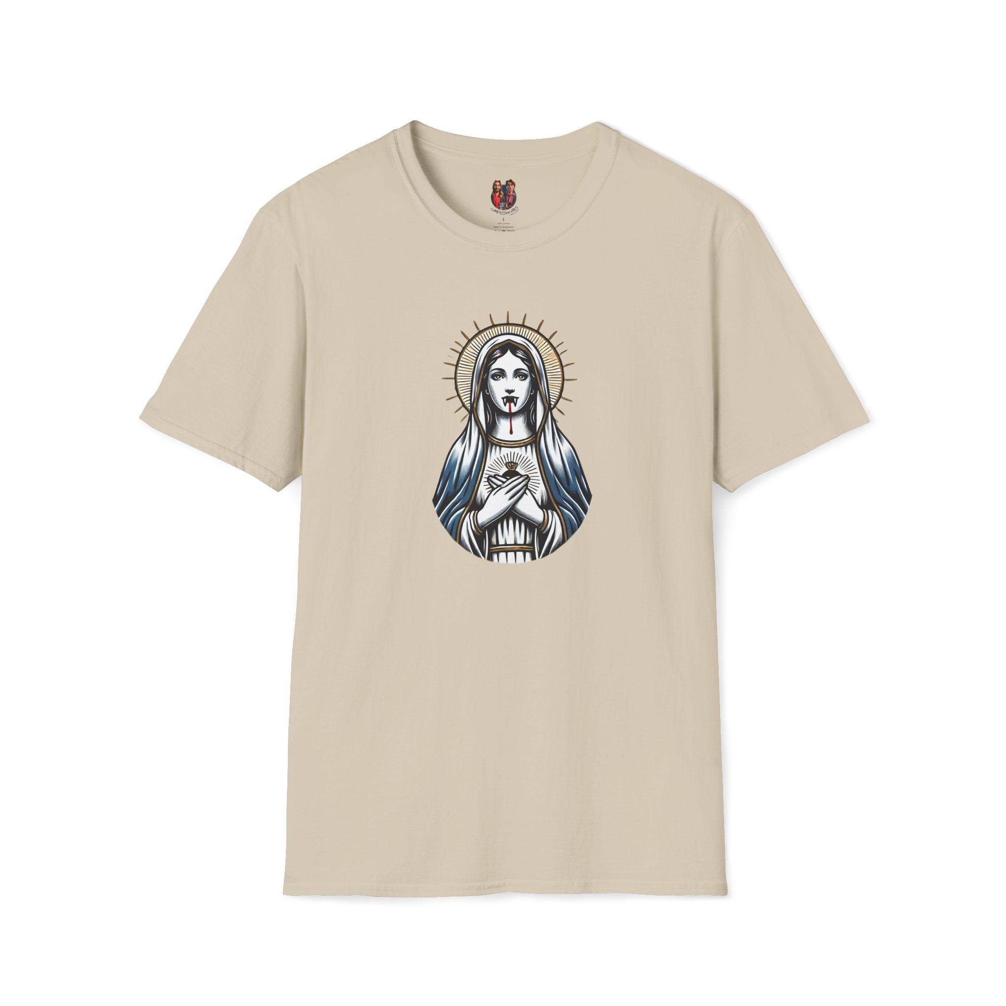 Ironic Tshirt vampire graphic tee virgin mary sarcastic clothing gift satirical print cool apparel comfy outfit comfort colors shirt - Image 6