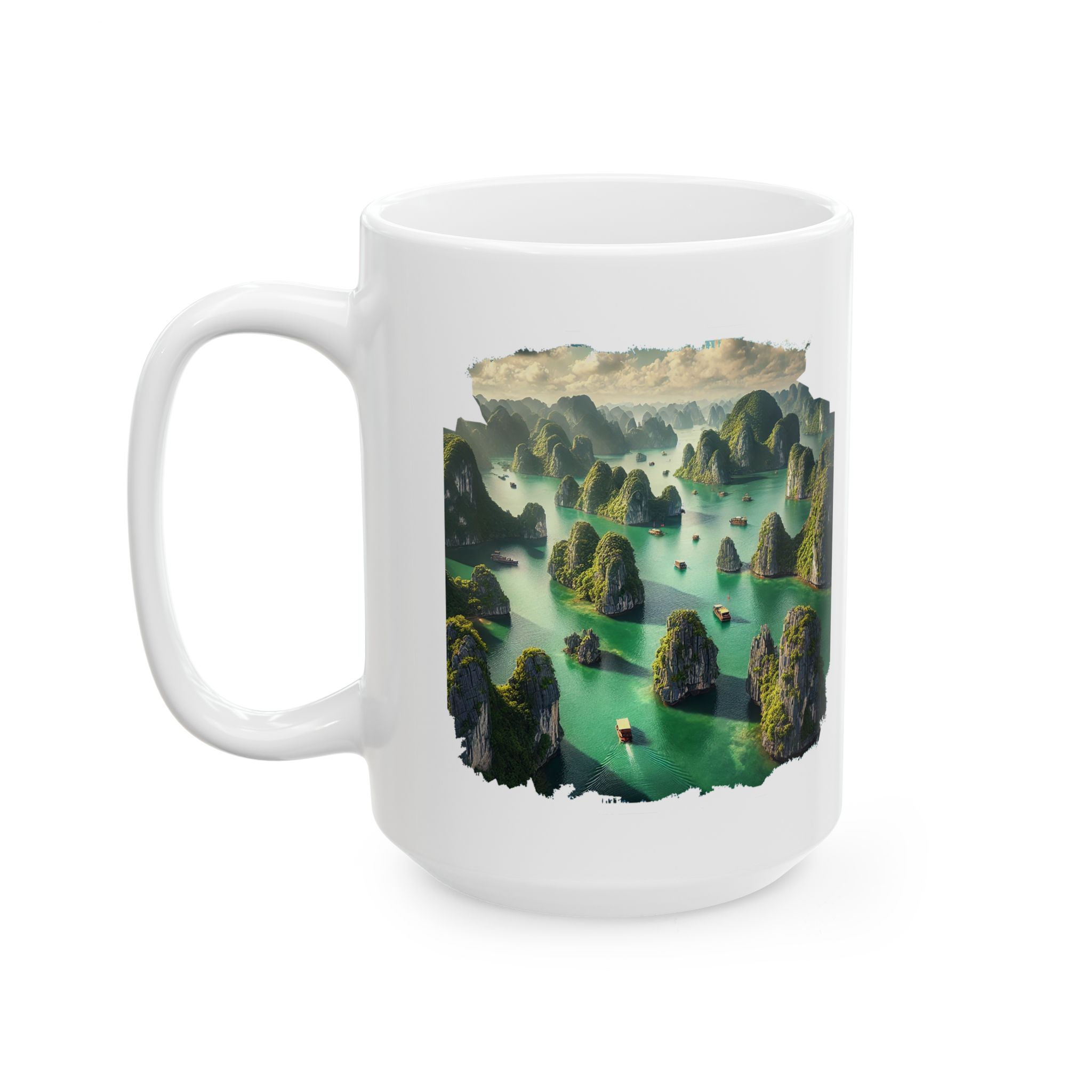 Boho mug landscape vietnam boho office mug ha long bay print nature cool gift coffee lover tea accessory unique cup - Image 5