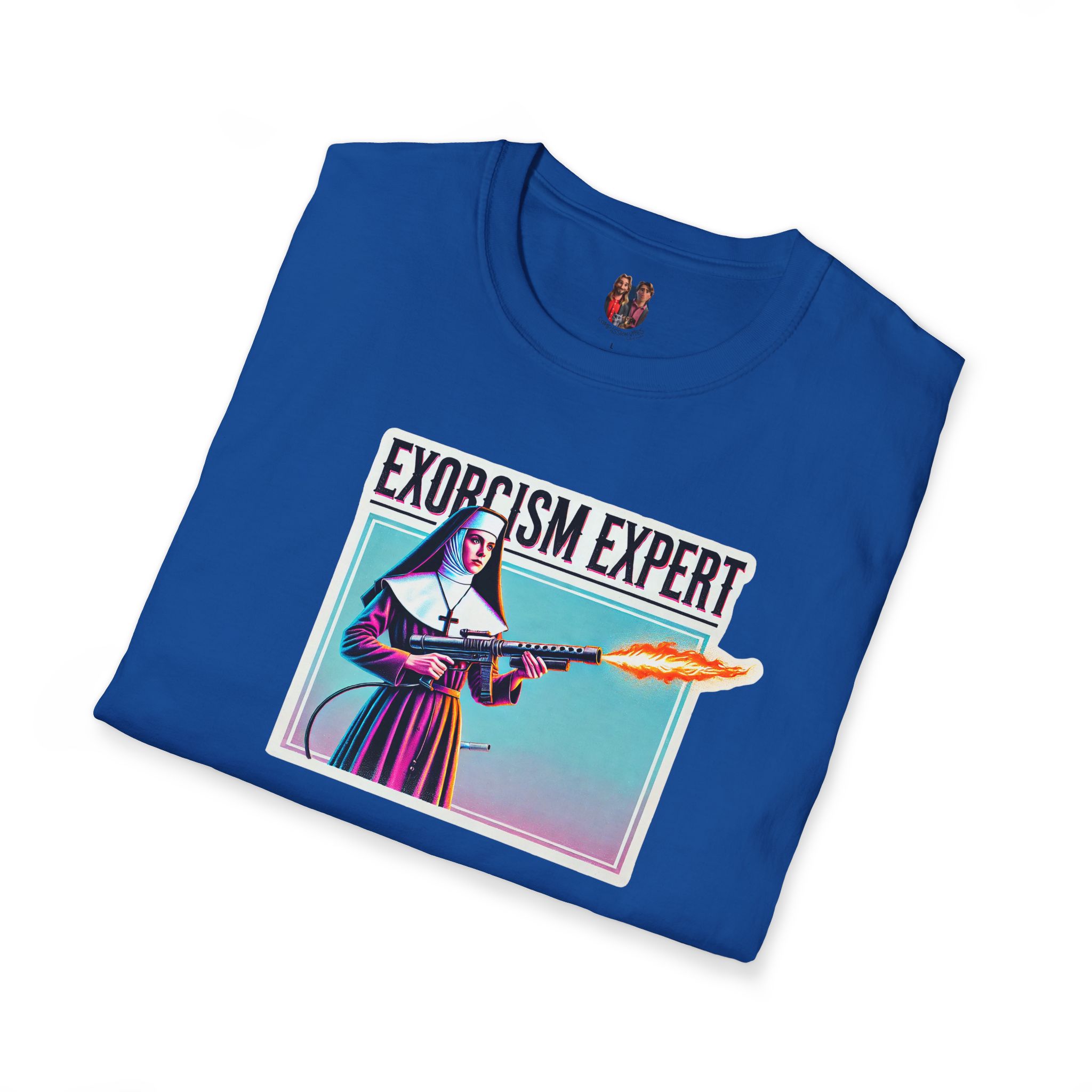 Funny Nun Exorcism tshirt - Ironic Catholic Graphic - Humorous Vintage Faith Tee - Image 26