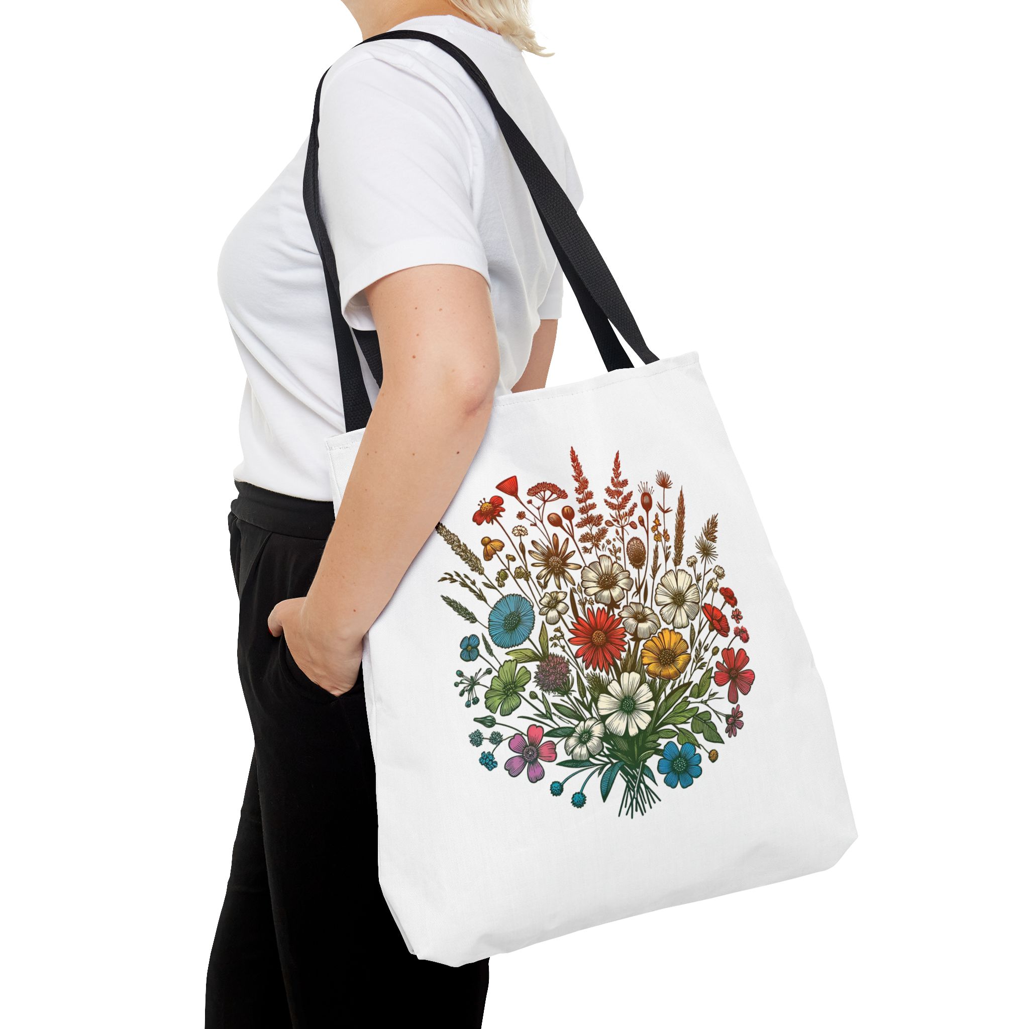 Flower tote bag – Boho Flower Tote bag – Floral purse tropical print - Image 6