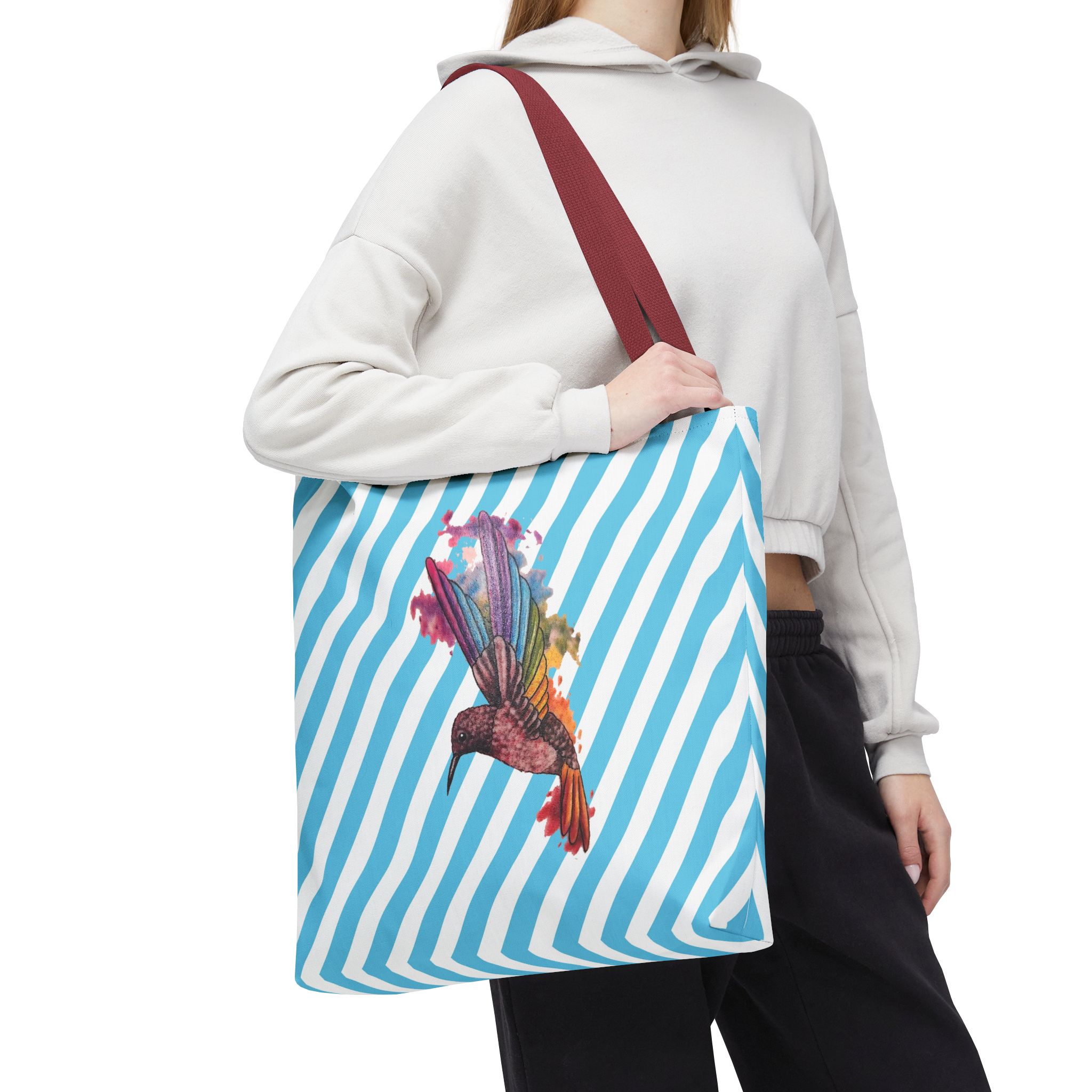 Canvas tote bag Surrealist shoulder bag hummingbird Unique Fantasy cute tote bag by Real Artist for Creative Souls - Image 12