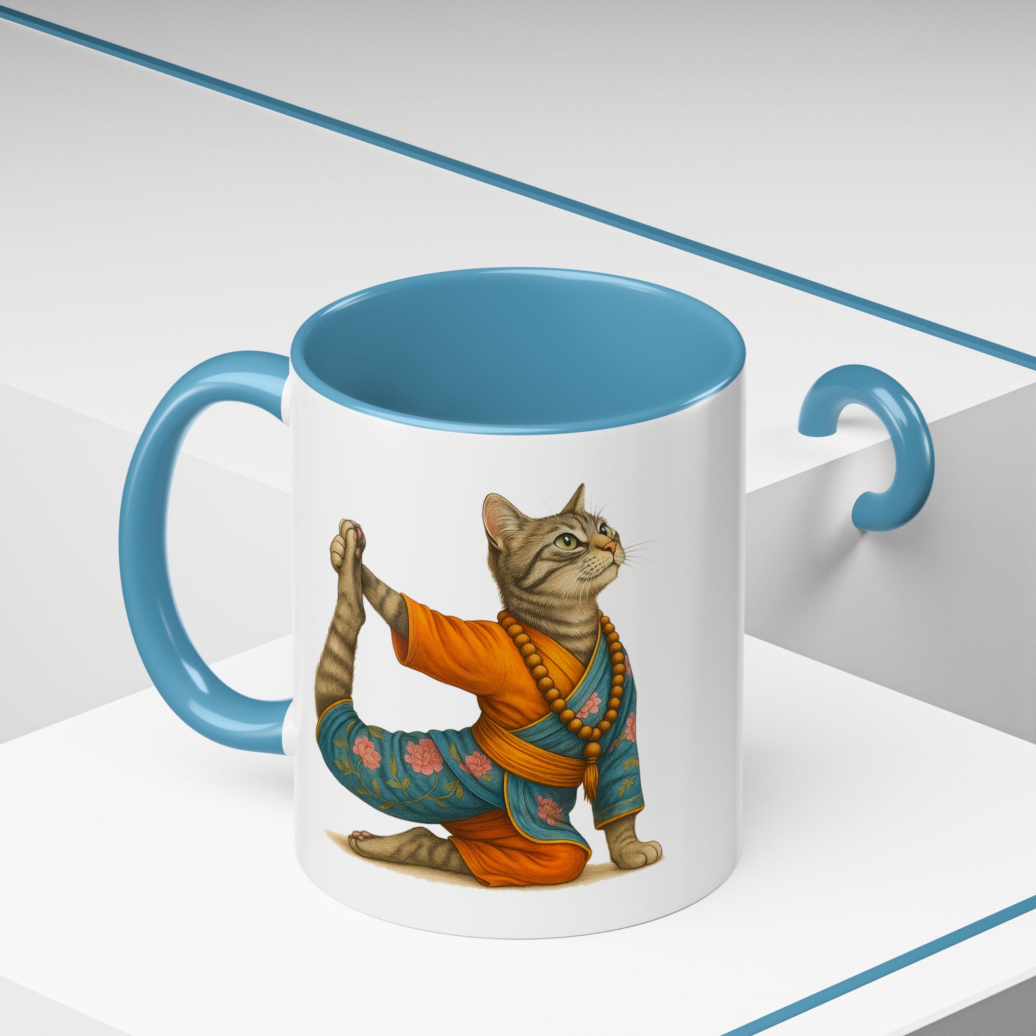 Tea mug Cat lover coffee cup cool gift for her office Mug yoga accessory kitten meditation pet mindfulness print - Image 36