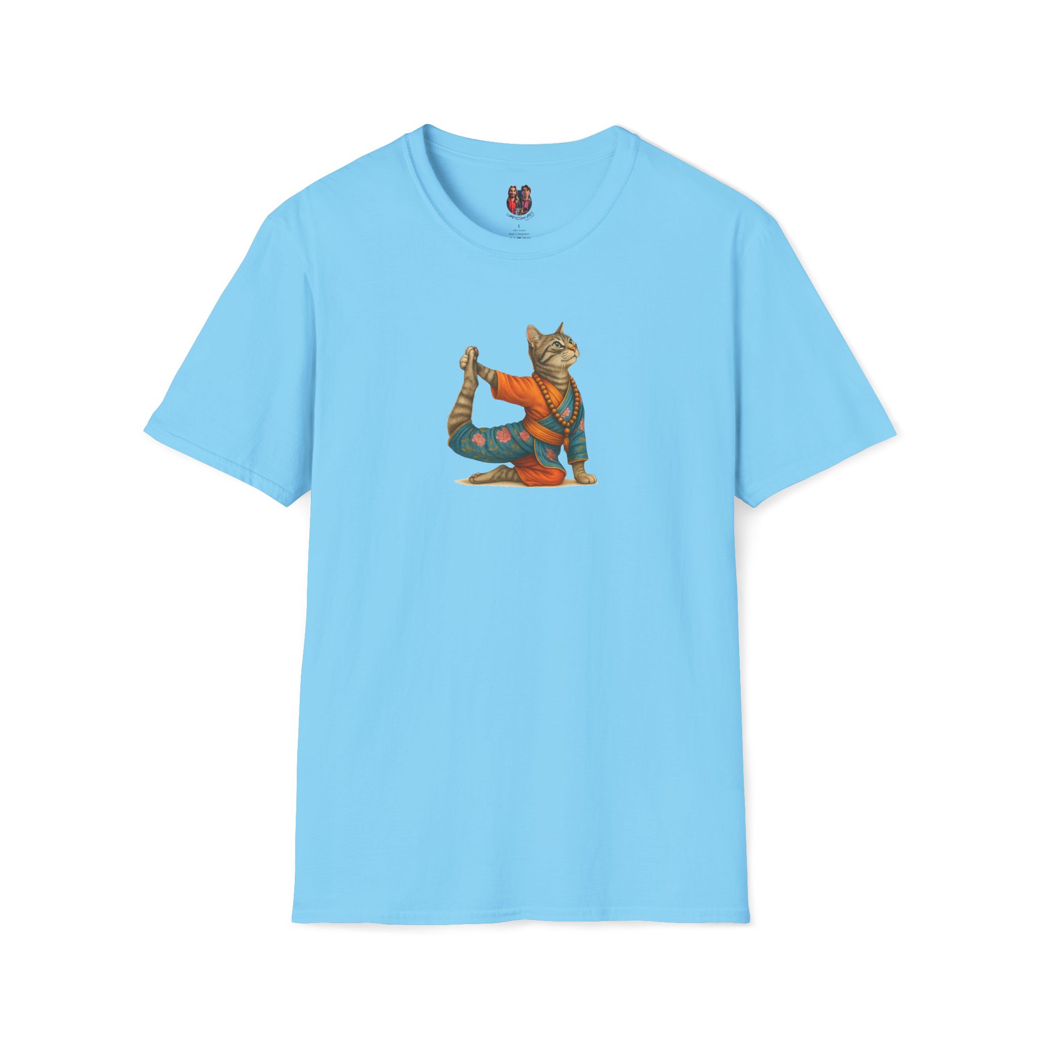 Cat Graphic tee yoga top Kitten meditation vintage tshirt mindfulness clothing funny tshirt - Image 2