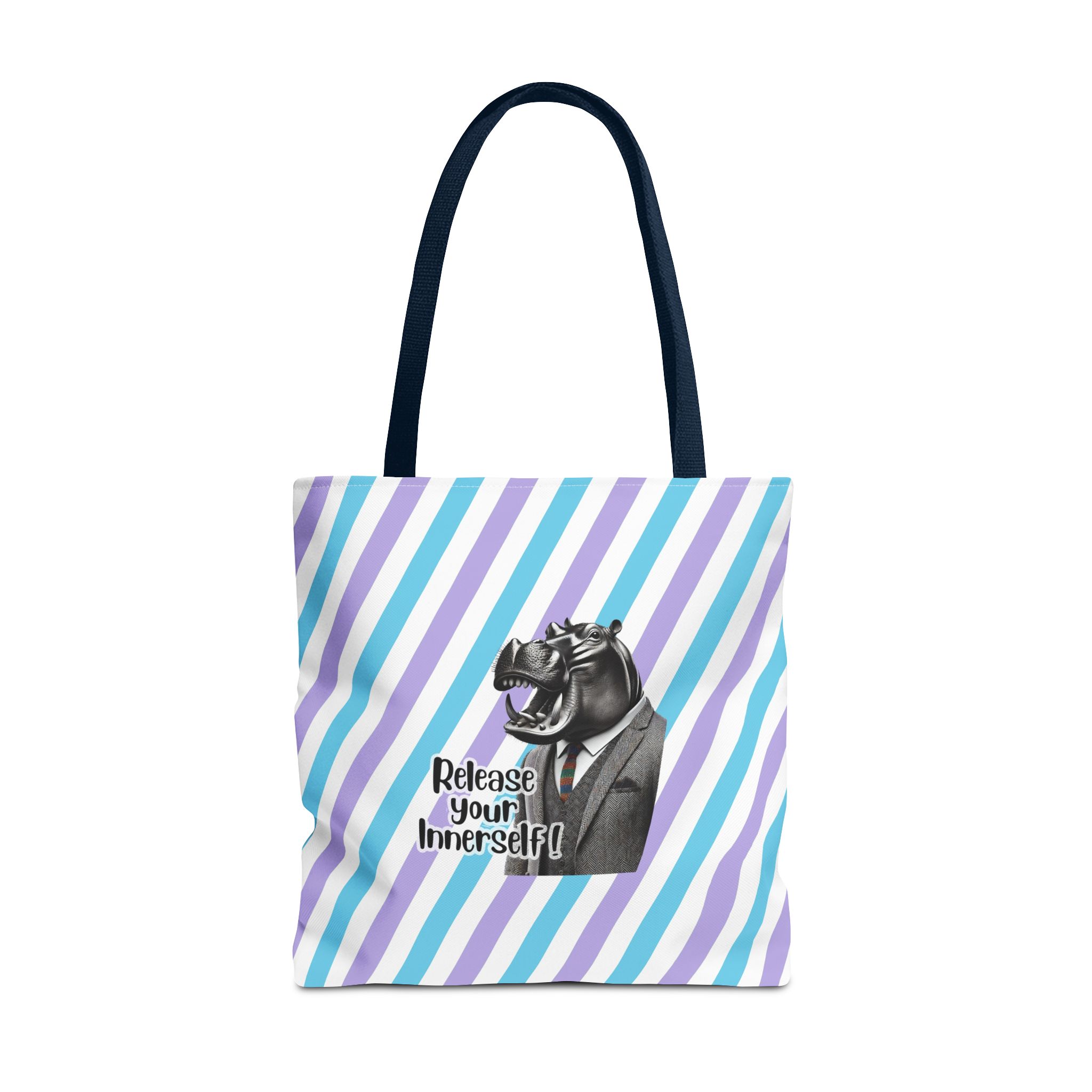 Canvas tote bag motivational vintage bag hippopotamus design funny tote bag for self confidence cute tote bag - Image 29