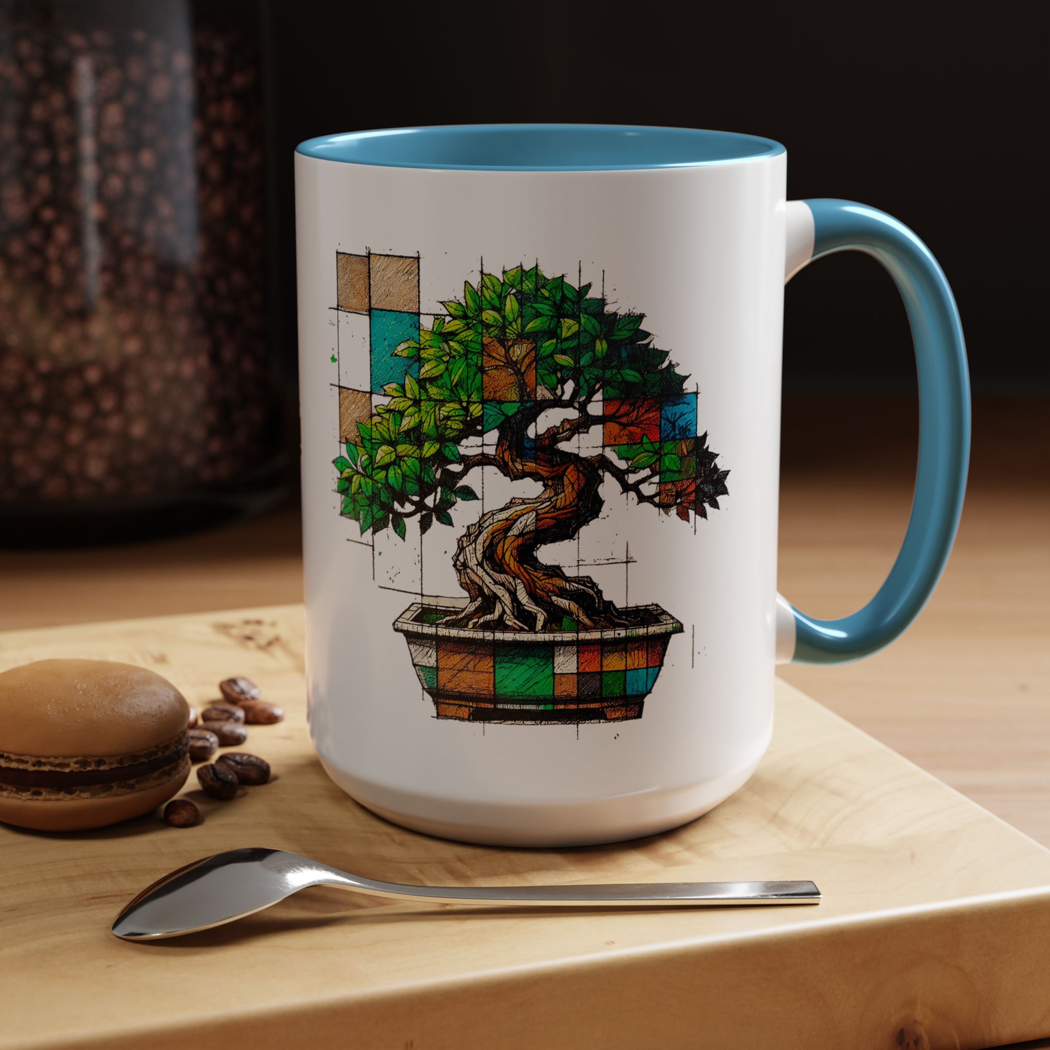 Bonsai mug zen nature style with original graphic pattern and cozy touch - Imagen 39
