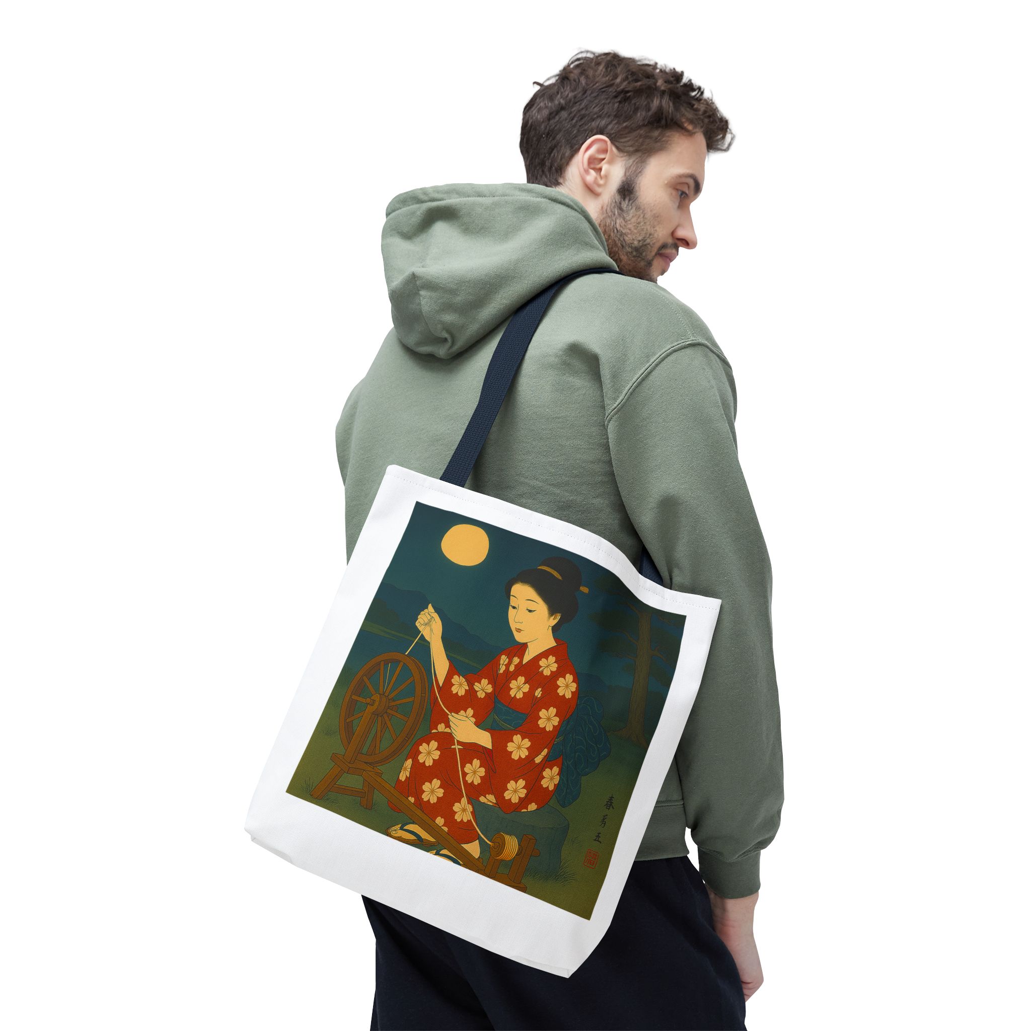 Japan shopping bag retro artistic illustration with unique graphics - Image 28
