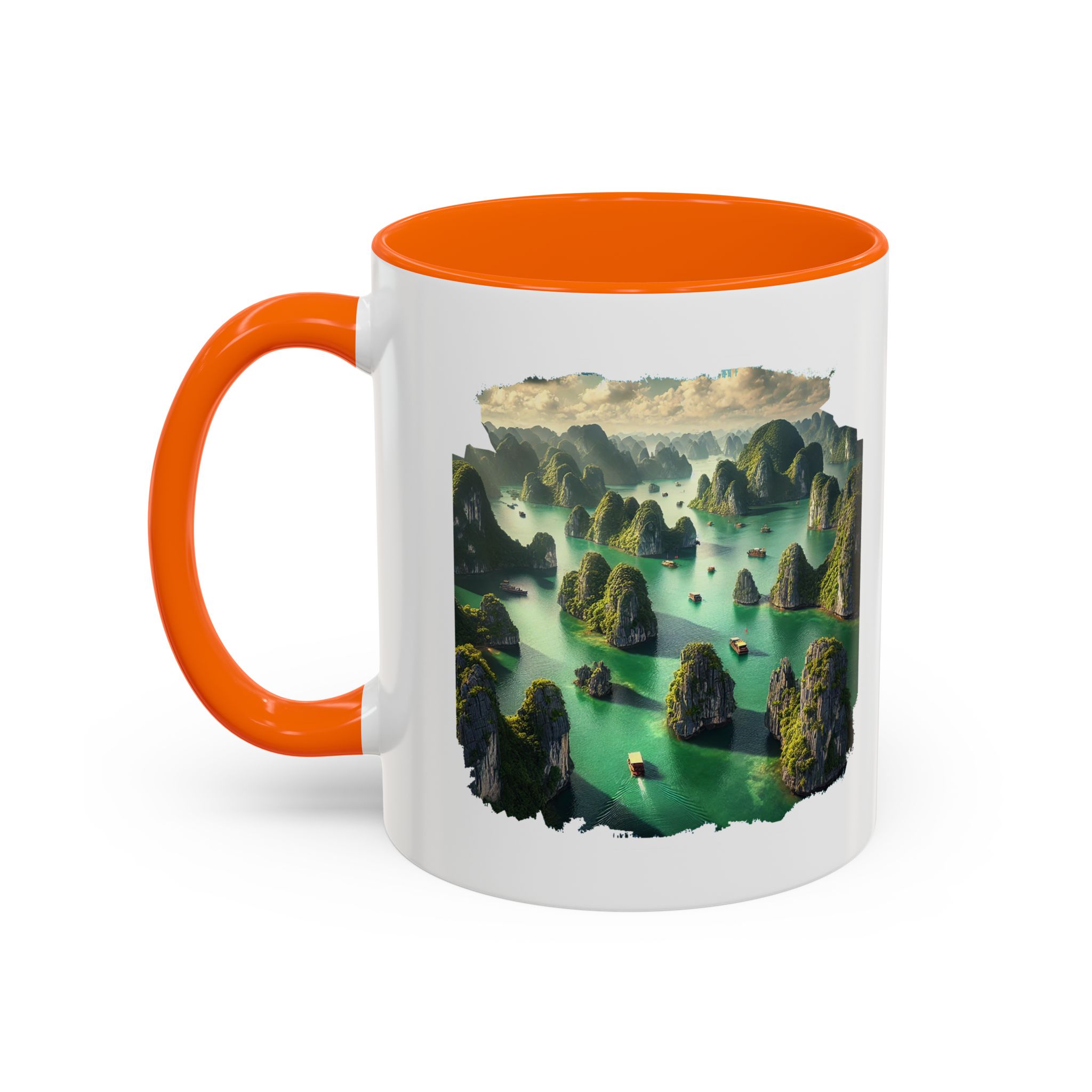 Boho mug landscape vietnam boho office mug ha long bay print nature cool gift coffee lover tea accessory unique cup – Image 46