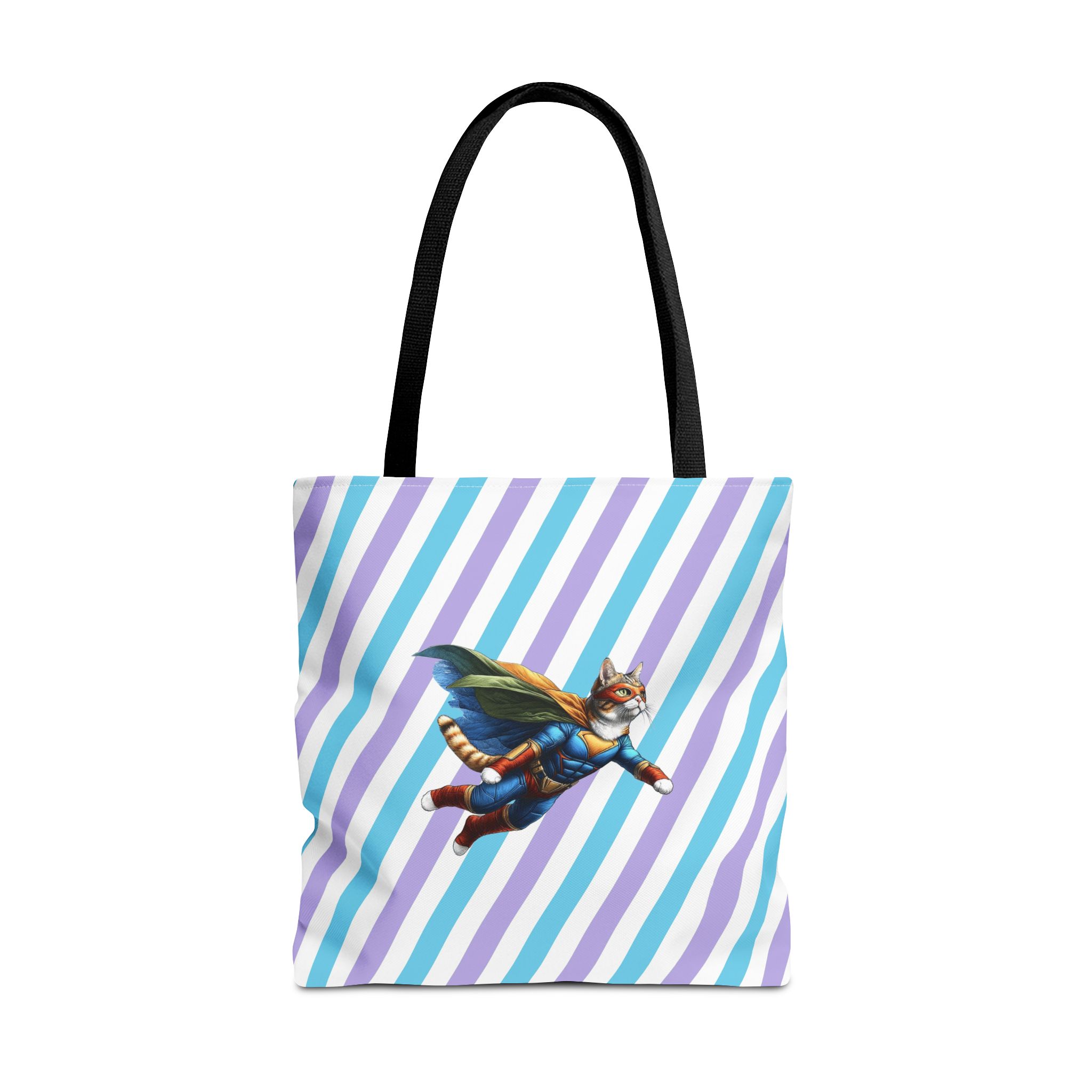superhero tote bag cat canvas tote bag funny handbag fantasy purse kitten lover cool cat shoulder bag – Image 5