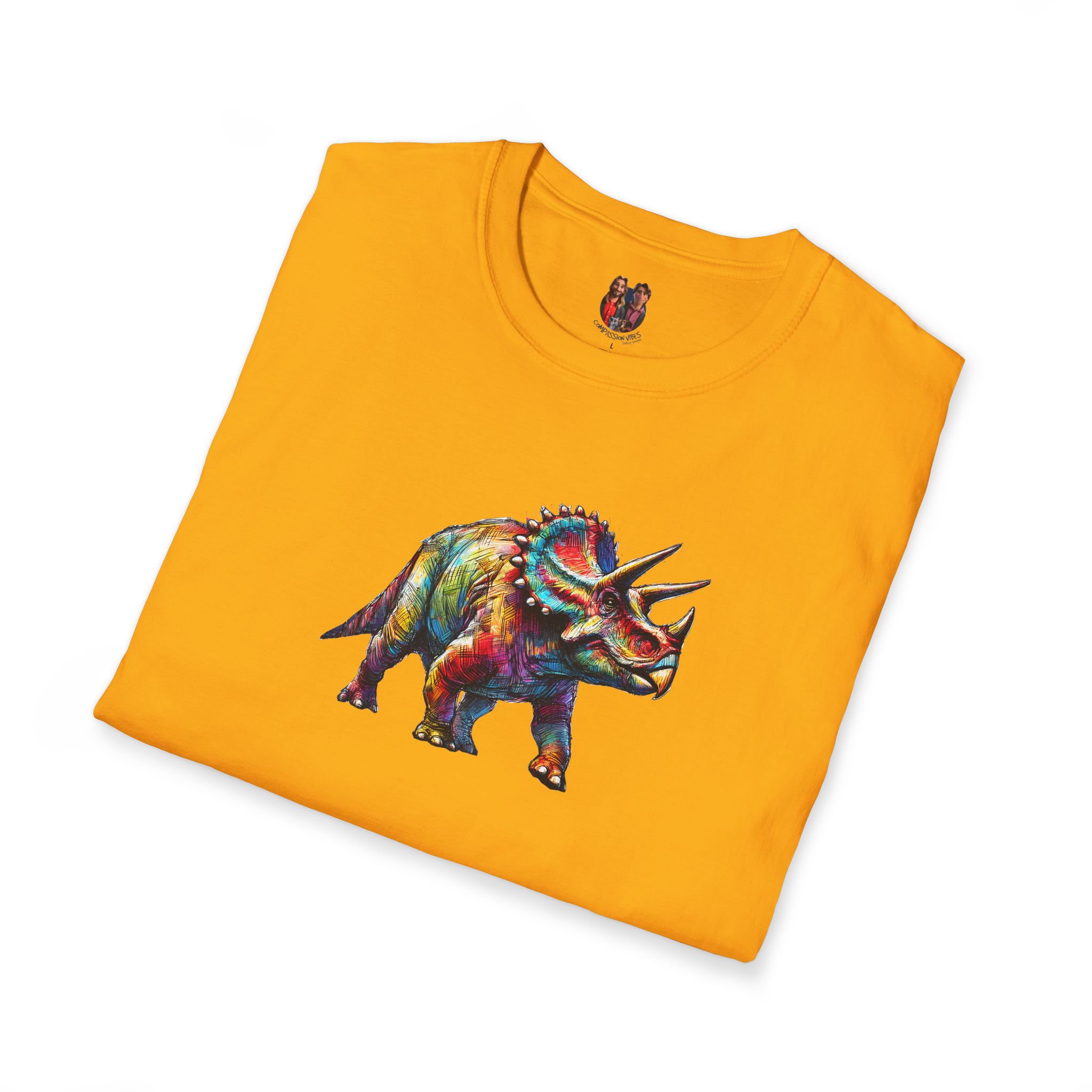 Triceratops Dinosaur tshirt - Prehistoric Graphic - Unique Dino Design Tee - Image 9