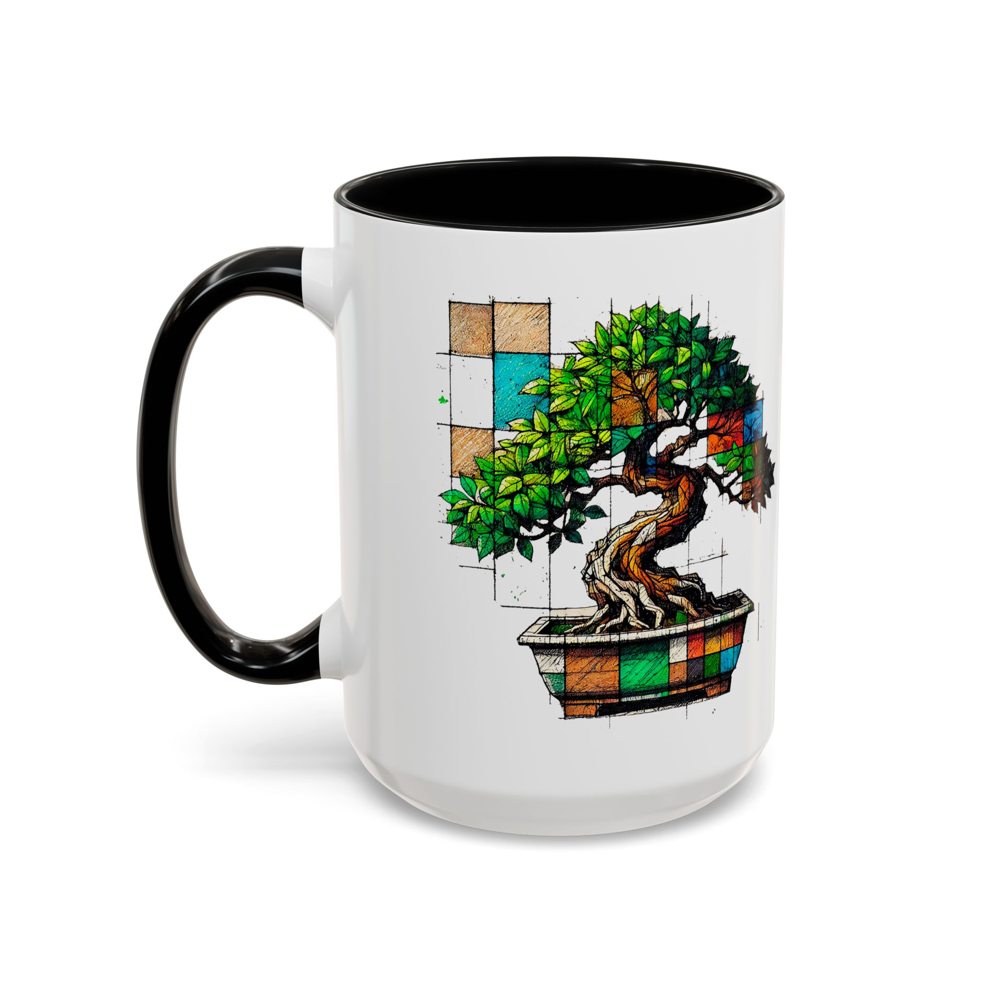 Bonsai mug zen nature style with original graphic pattern and cozy touch - Imagen 18