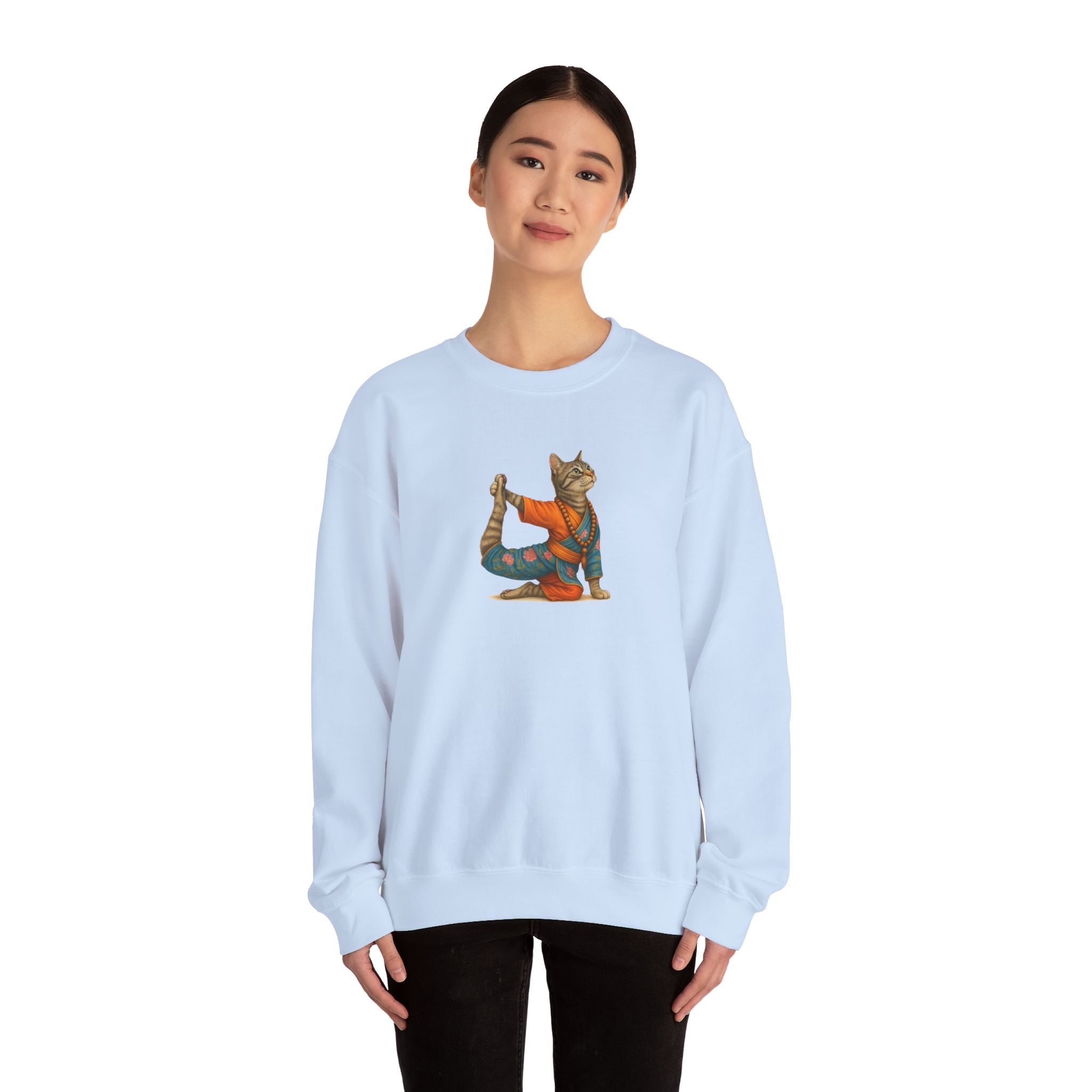 Cat Graphic sweater yoga pullover Kitten meditation vintage sweatshirt mindfulness clothing funny sweatshirt - Image 13