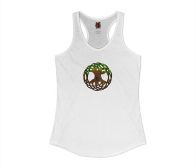 White Tank Top with Tree Design