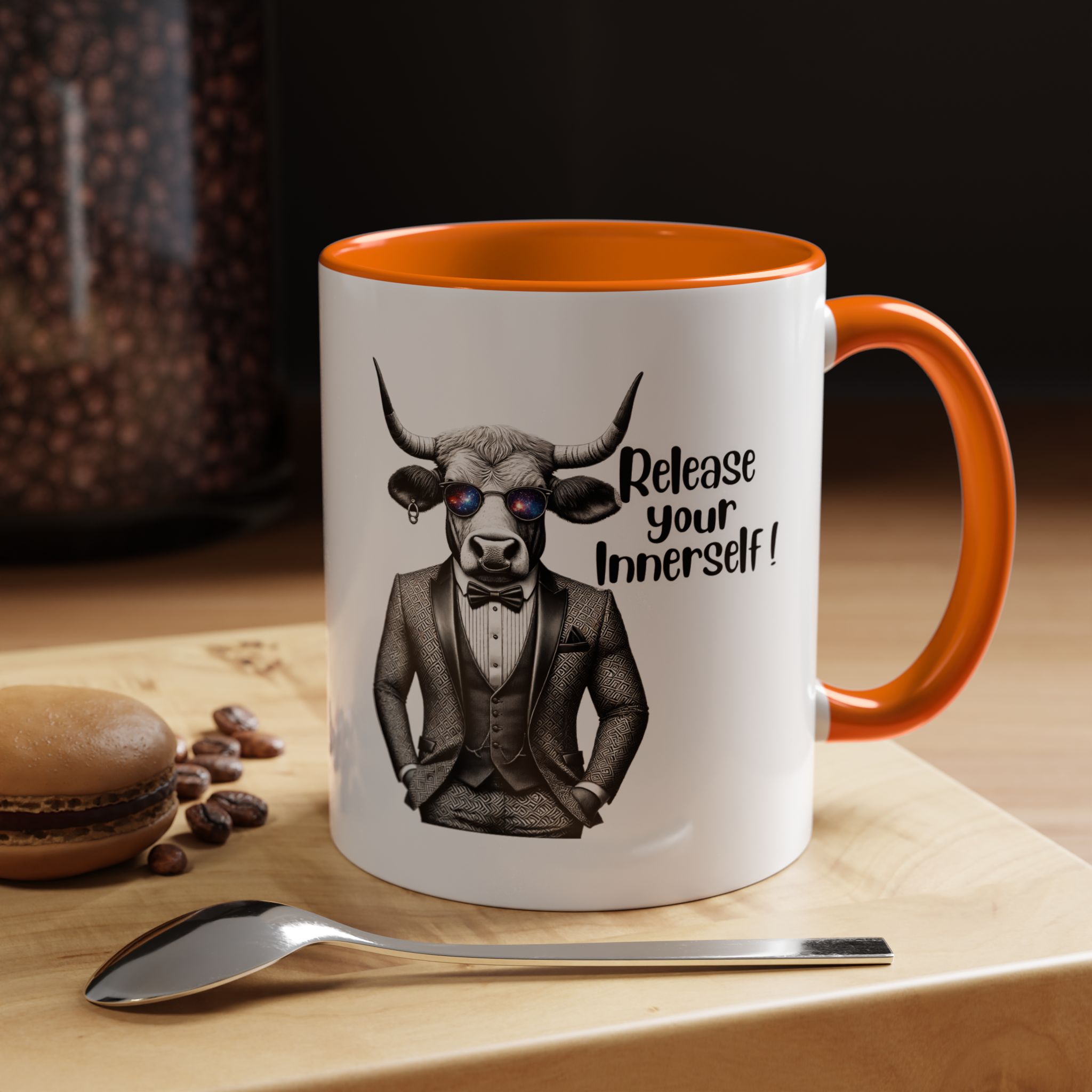 Coffee mug funny motivational gift for her cute cup tea lover cool boho mug office accessory self confidence design bull – Image 43
