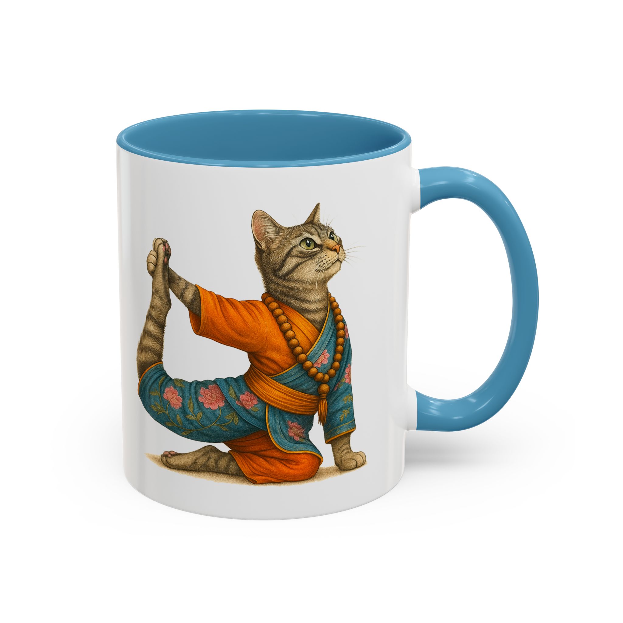 Tea mug Cat lover coffee cup cool gift for her office Mug yoga accessory kitten meditation pet mindfulness print - Image 33