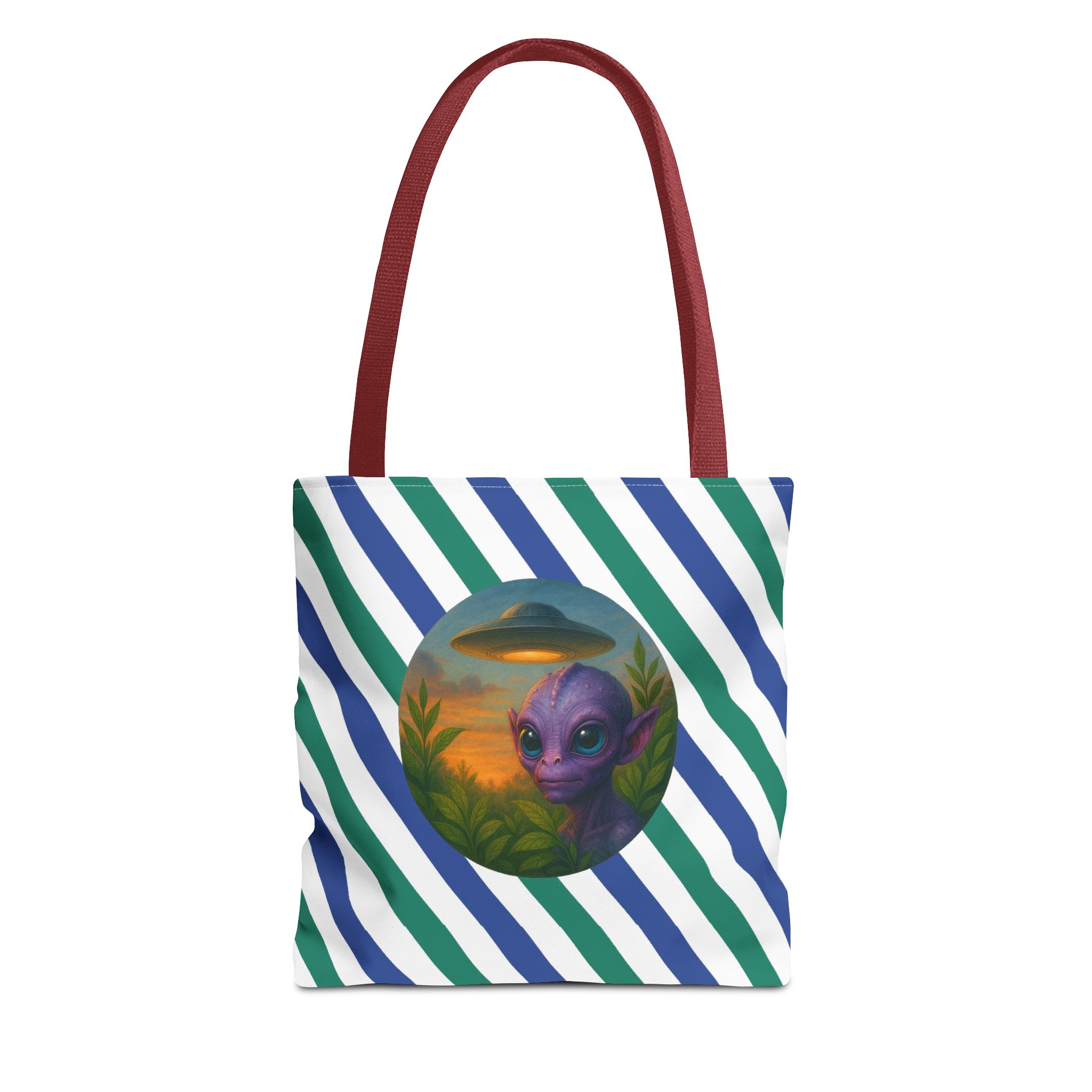 Alien shopping tote bag alien extraterrestrial whale fantasy funny retro cosmic vintage tote - Image 7