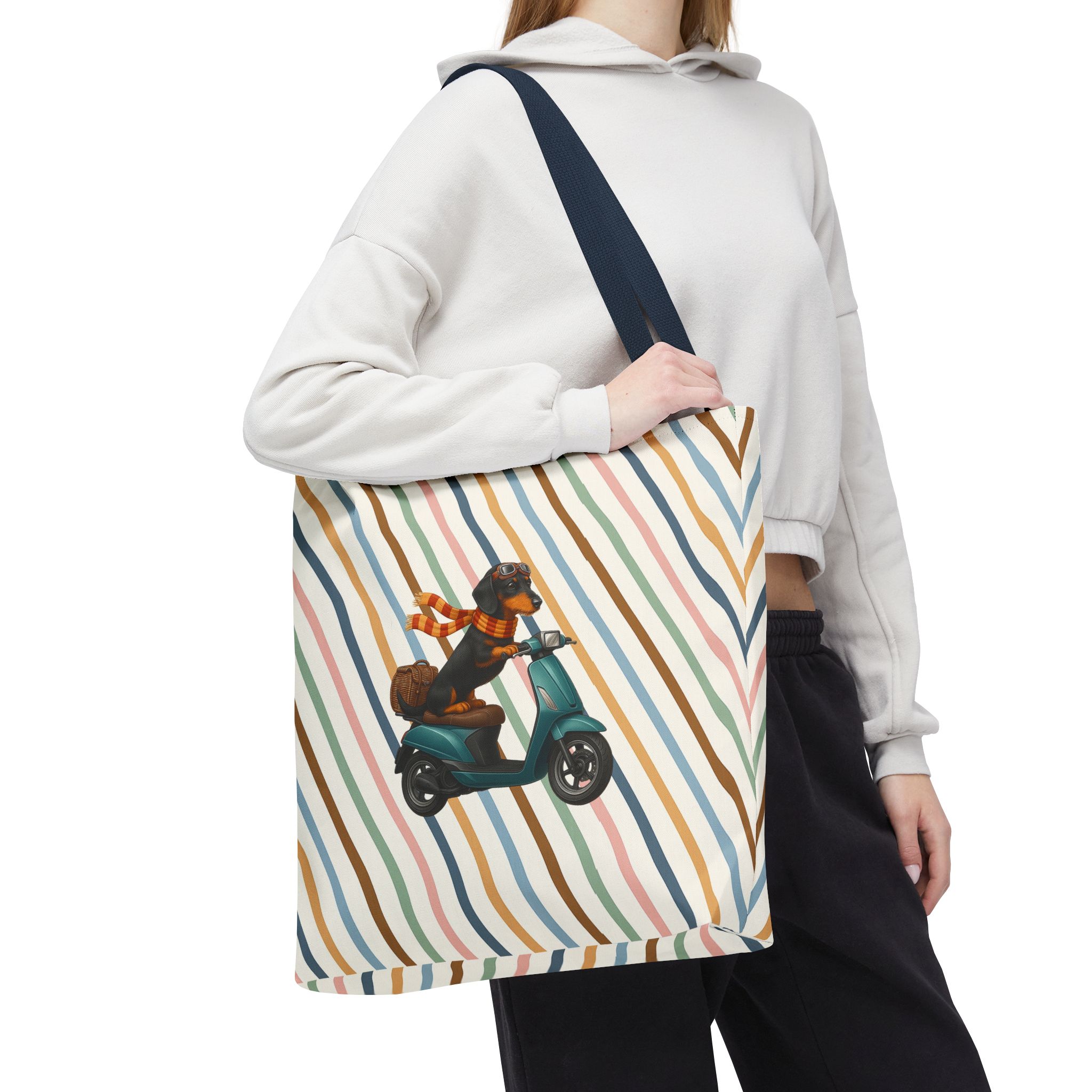 Dachshund canvas tote bag scooter funny shoulder bag dog cute tote bag cool gift for her pet lover purse puppy print cool handbag - Image 30