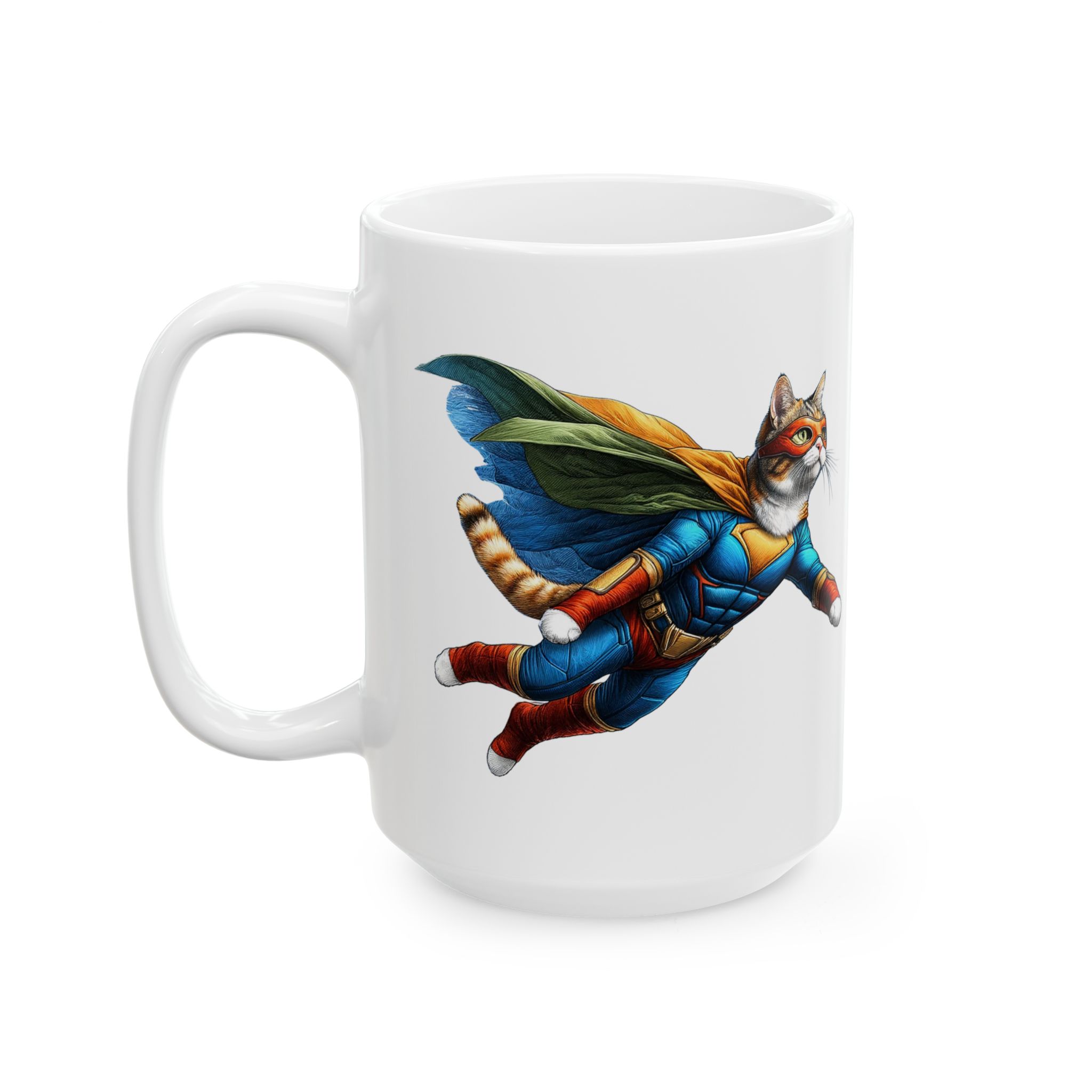 Funny mug Cat lover superhero coffee cup fantasy tea mug pet gift for her pet accessory kitten design - Image 5