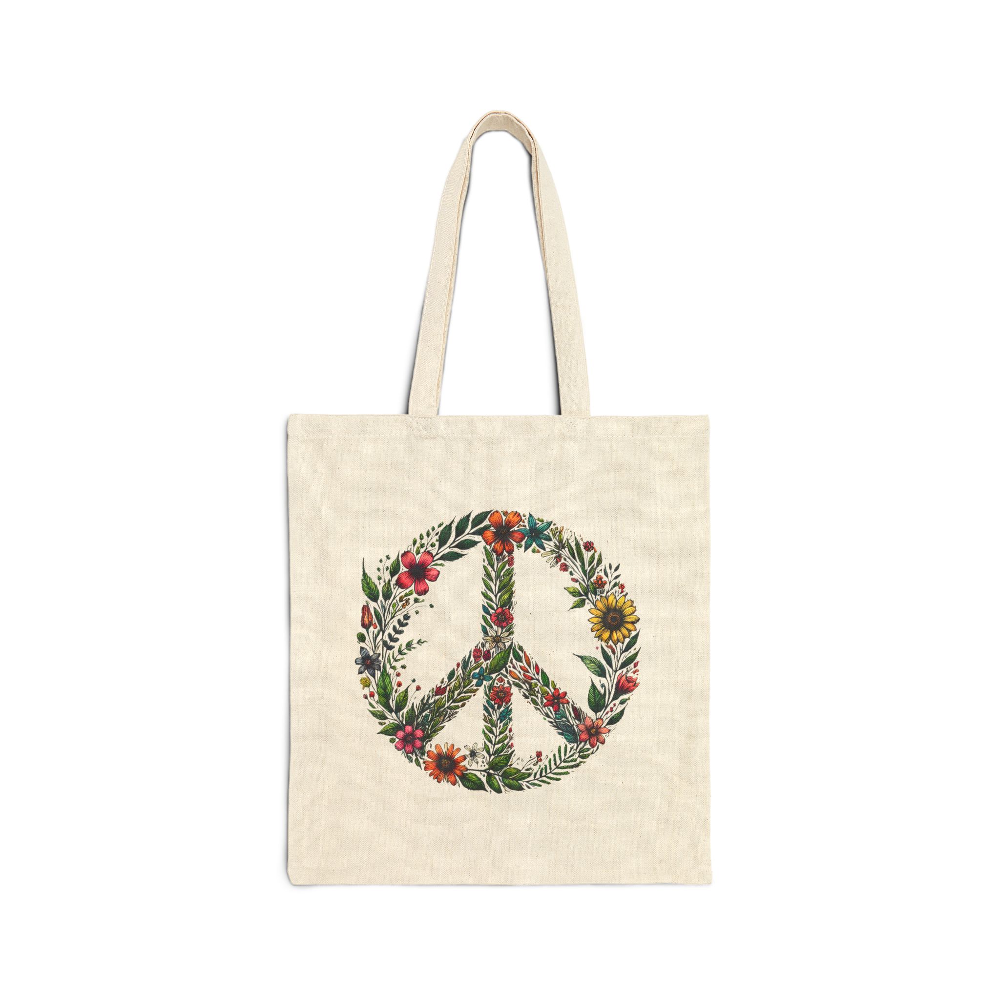 Peace and Love tote bag positive vibes and dreamy vintage look