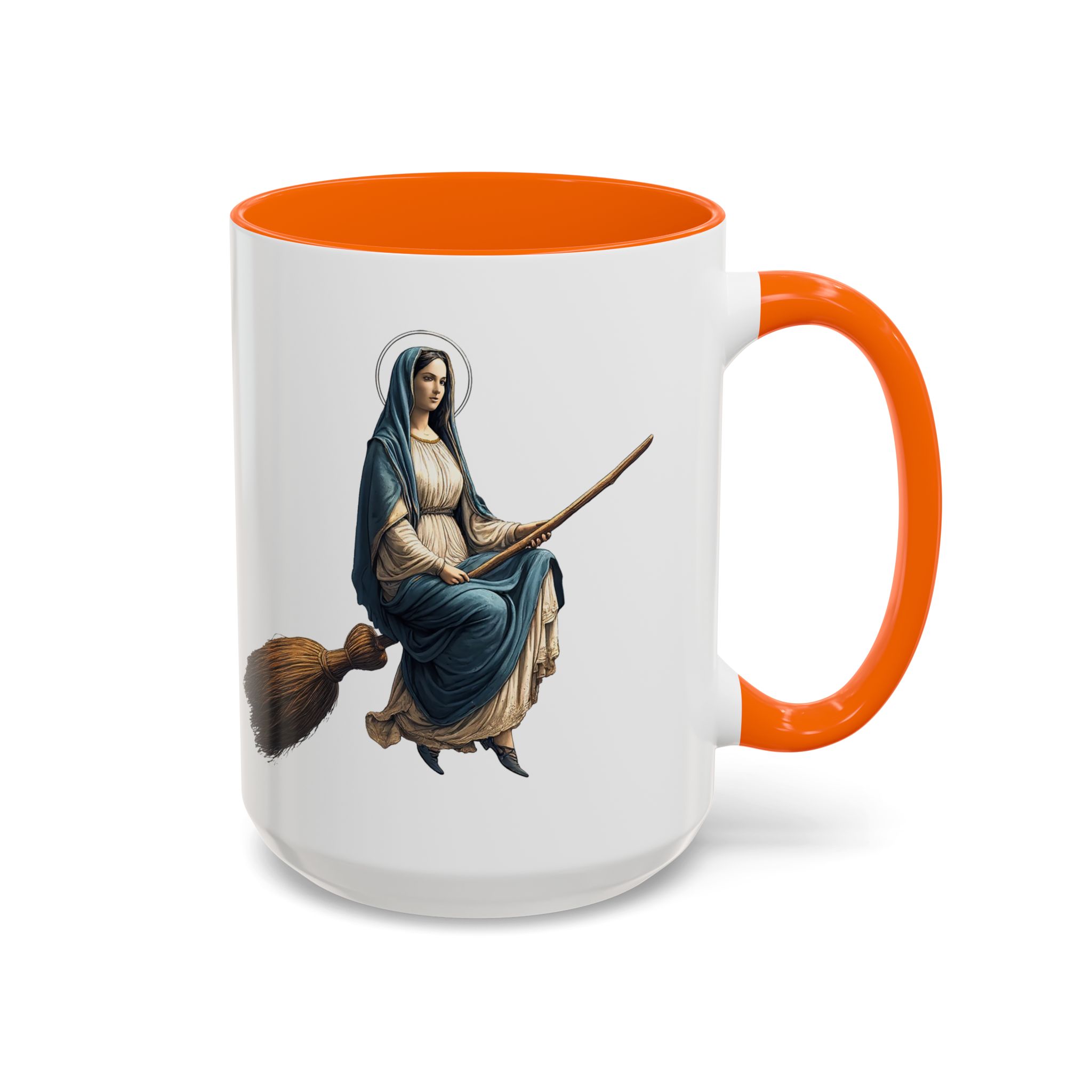 Funny Mug coffee lover gift for her Virgin Mary witch broom Sarcastic mug office accessory tea cup religious design unique - Image 53
