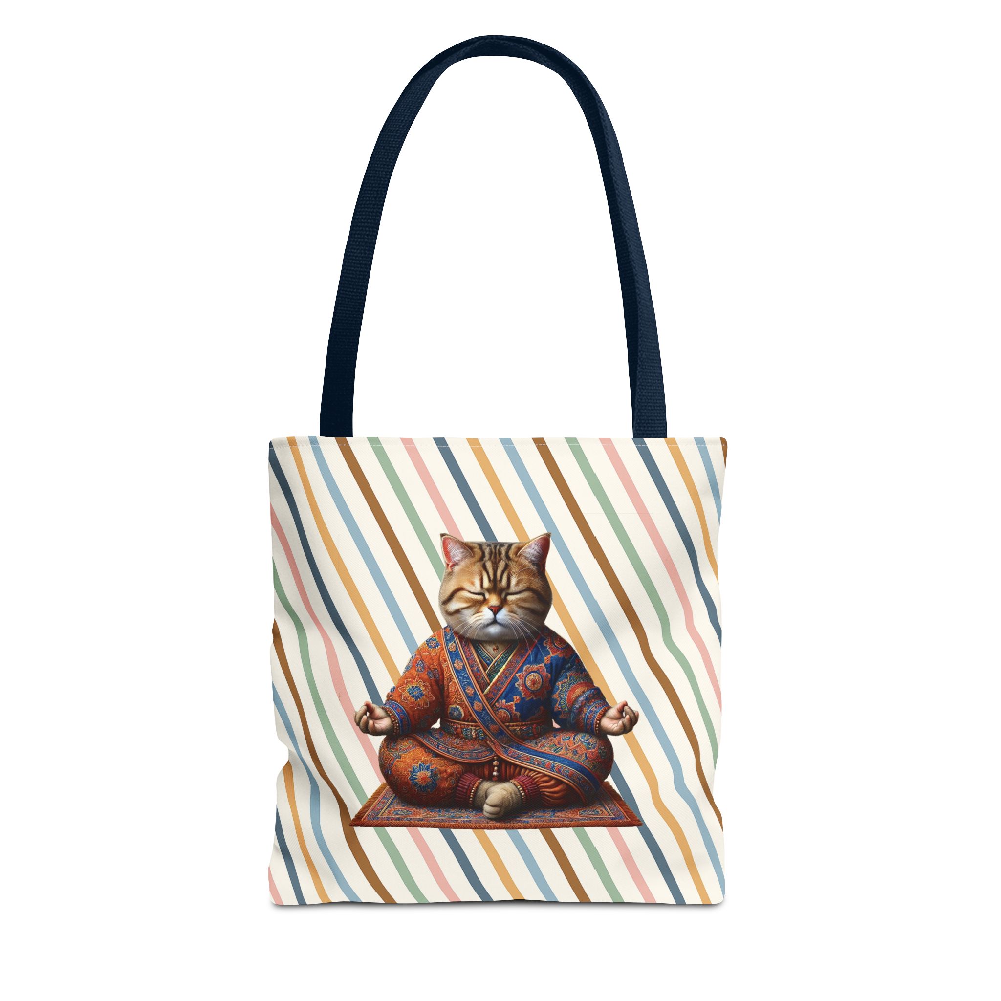 Canvas Tote bag Cat meditation handbag yoga bag vintage buddha mindfulness purse - Image 25