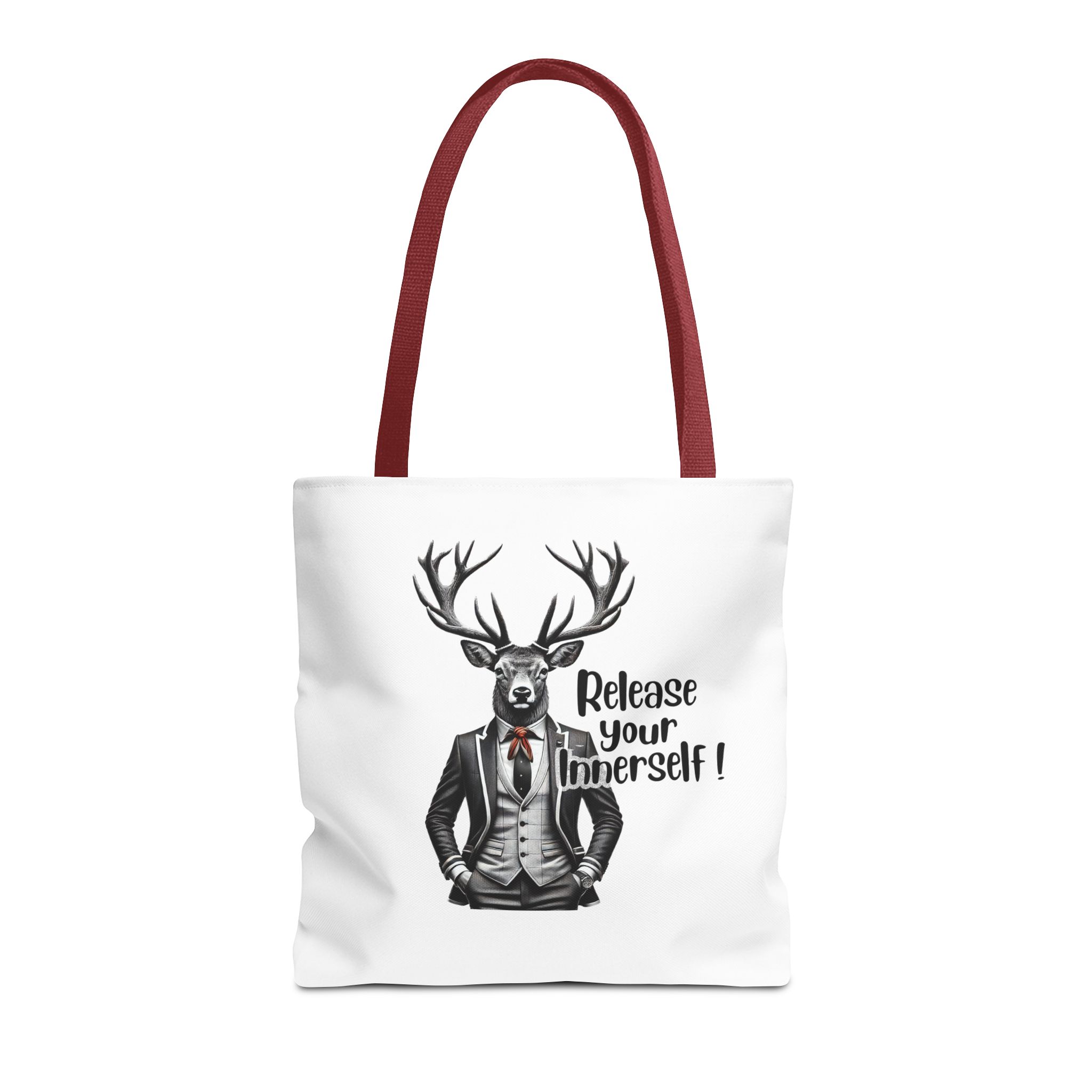 Canvas tote bag Motivational funny tote bag cool vintage bag deer design cute tote bag for self confidence shoulder bag – Image 9