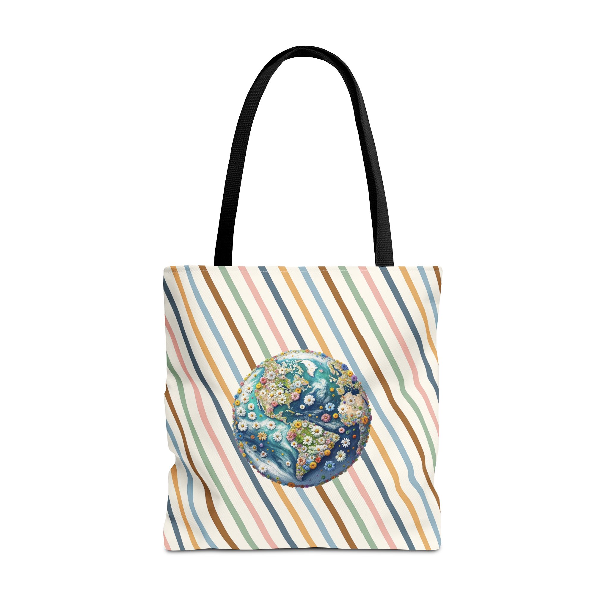 Floral Planet canvas tote bag ecology cute tote bag vintage bag perfect for nature lovers and shoulder bag gift for her - Image 7