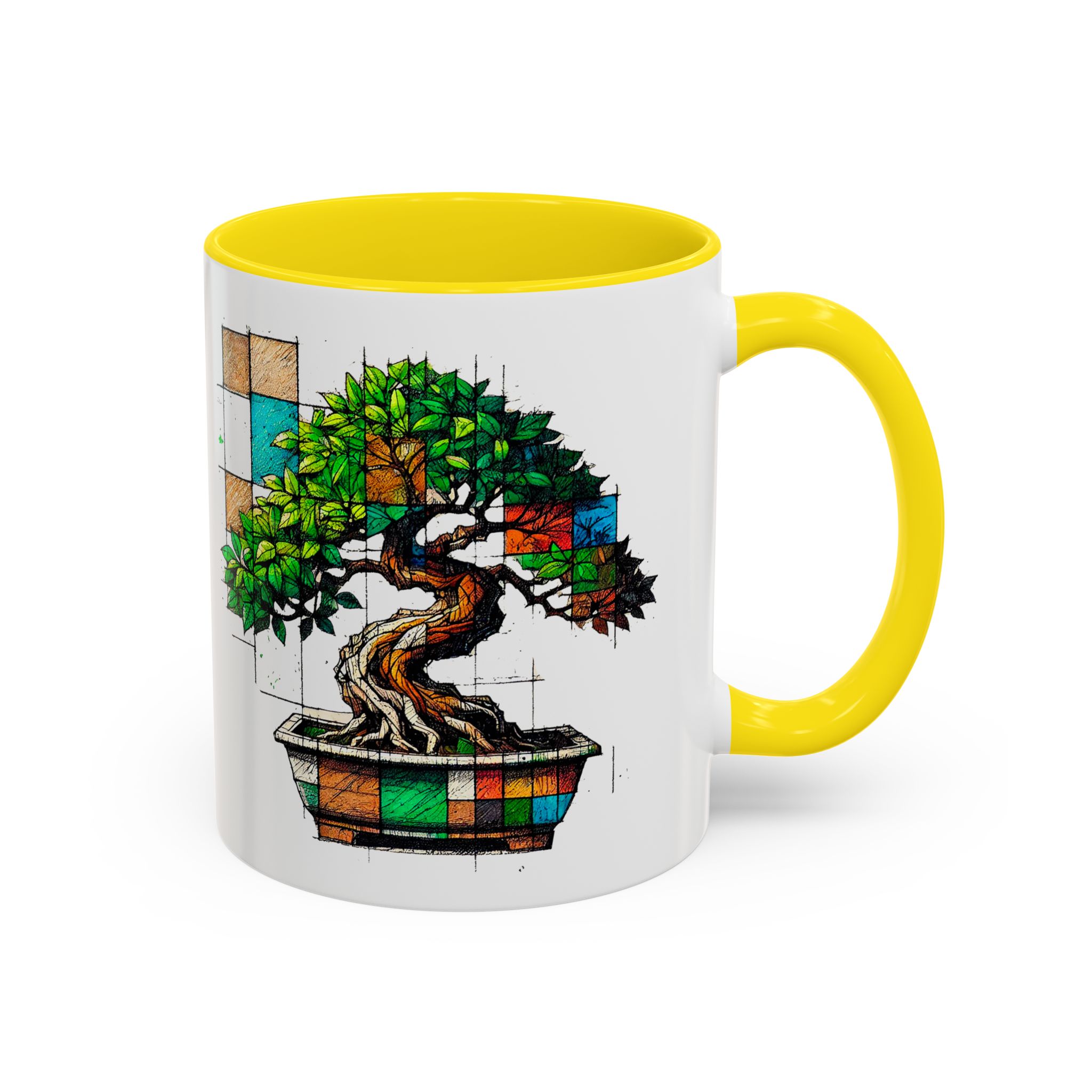Bonsai mug zen nature style with original graphic pattern and cozy touch - Imagen 49