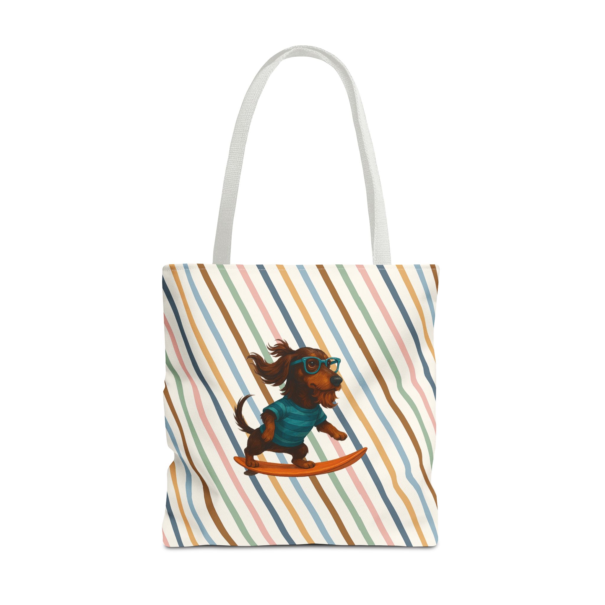 Cool canvas tote bag Dog Surfer tote bag dachshund lover gift shoulder bag surf handbag – Image 17
