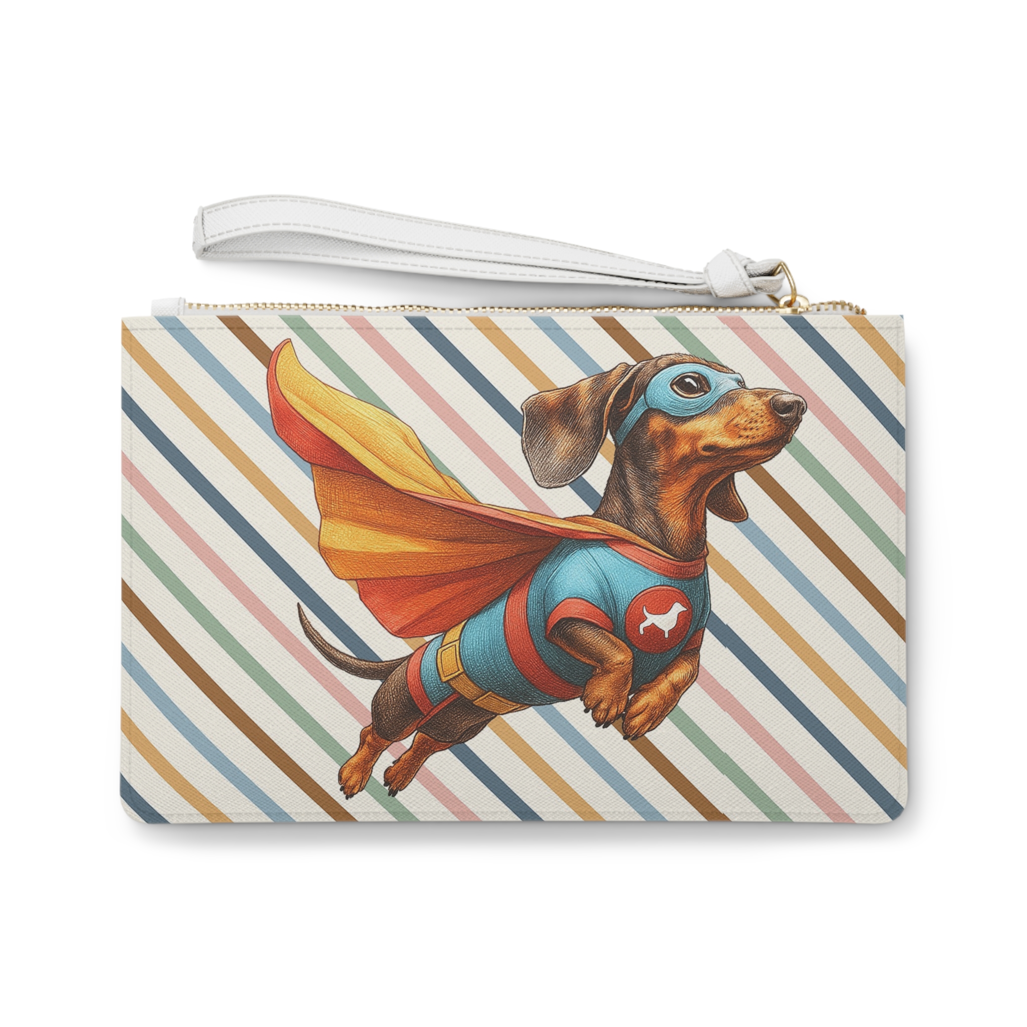 Funny clutch bag Superhero evening bag dachshund super hero purse fantasy gift dog purse – Image 2