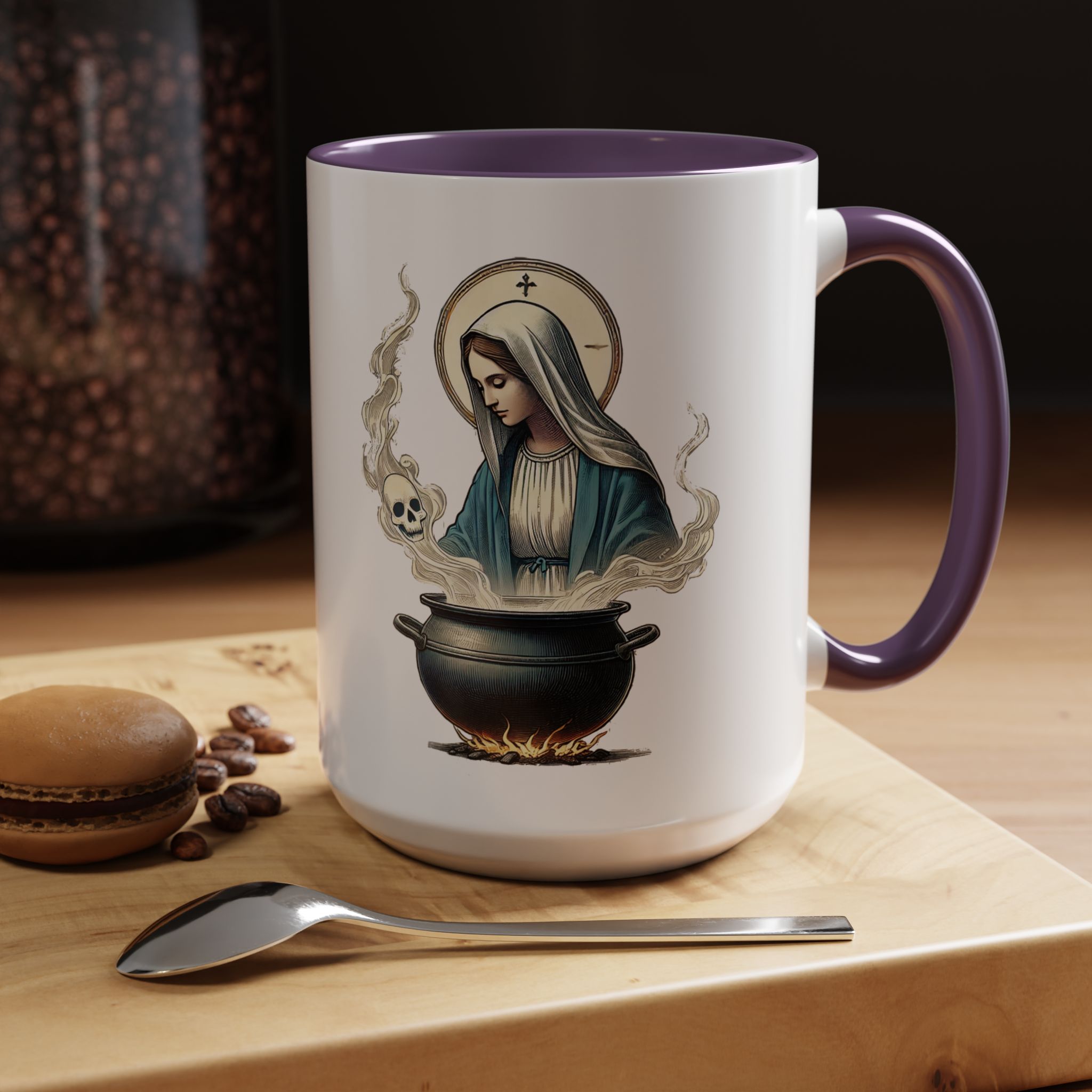 Coffee Mug funny virgin mary design sarcastic mug boho gift for her unique cup tea accessory cool design religious joke - Image 59